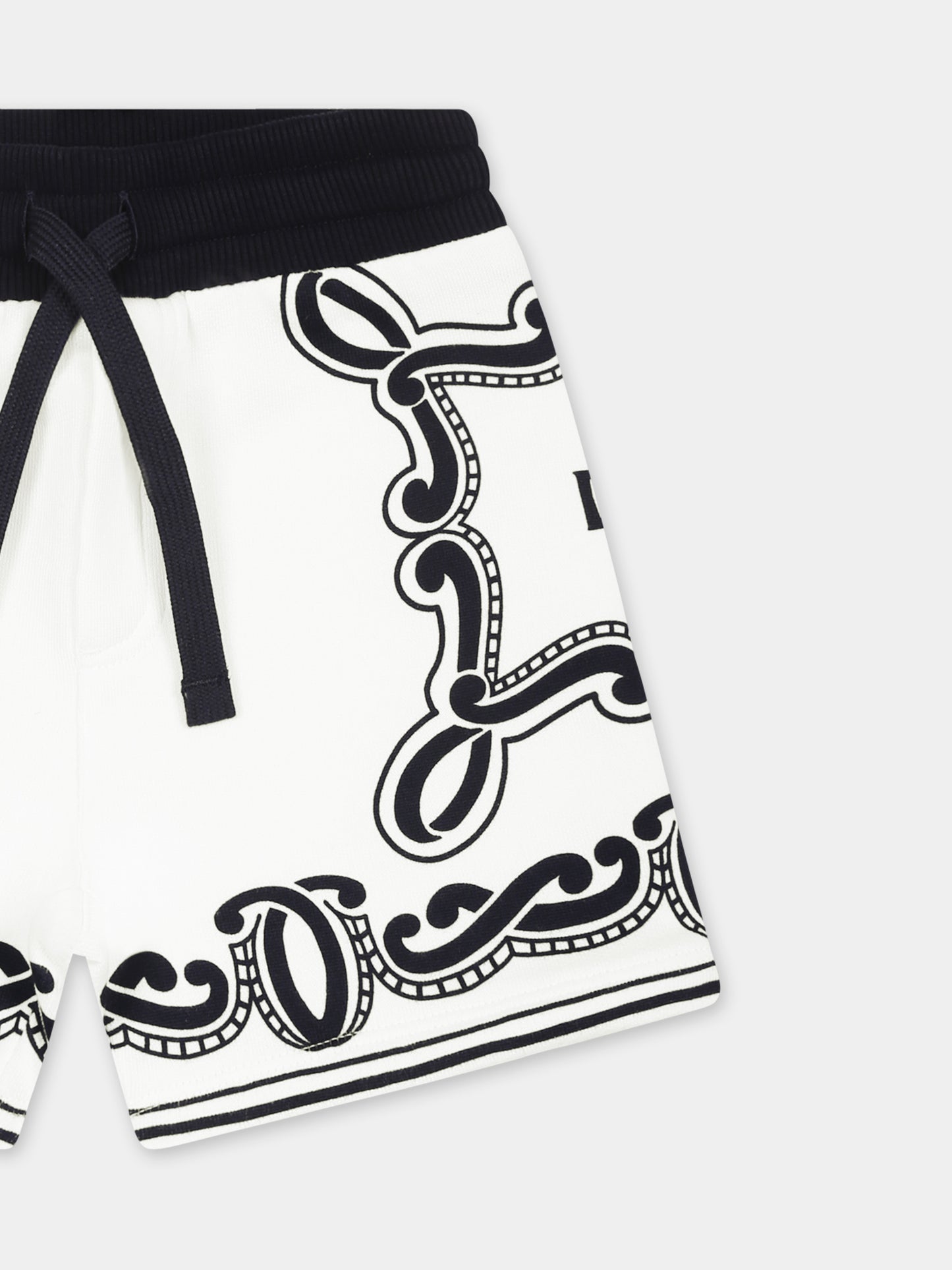 Shorts bianchi per neonato con stampa bandana