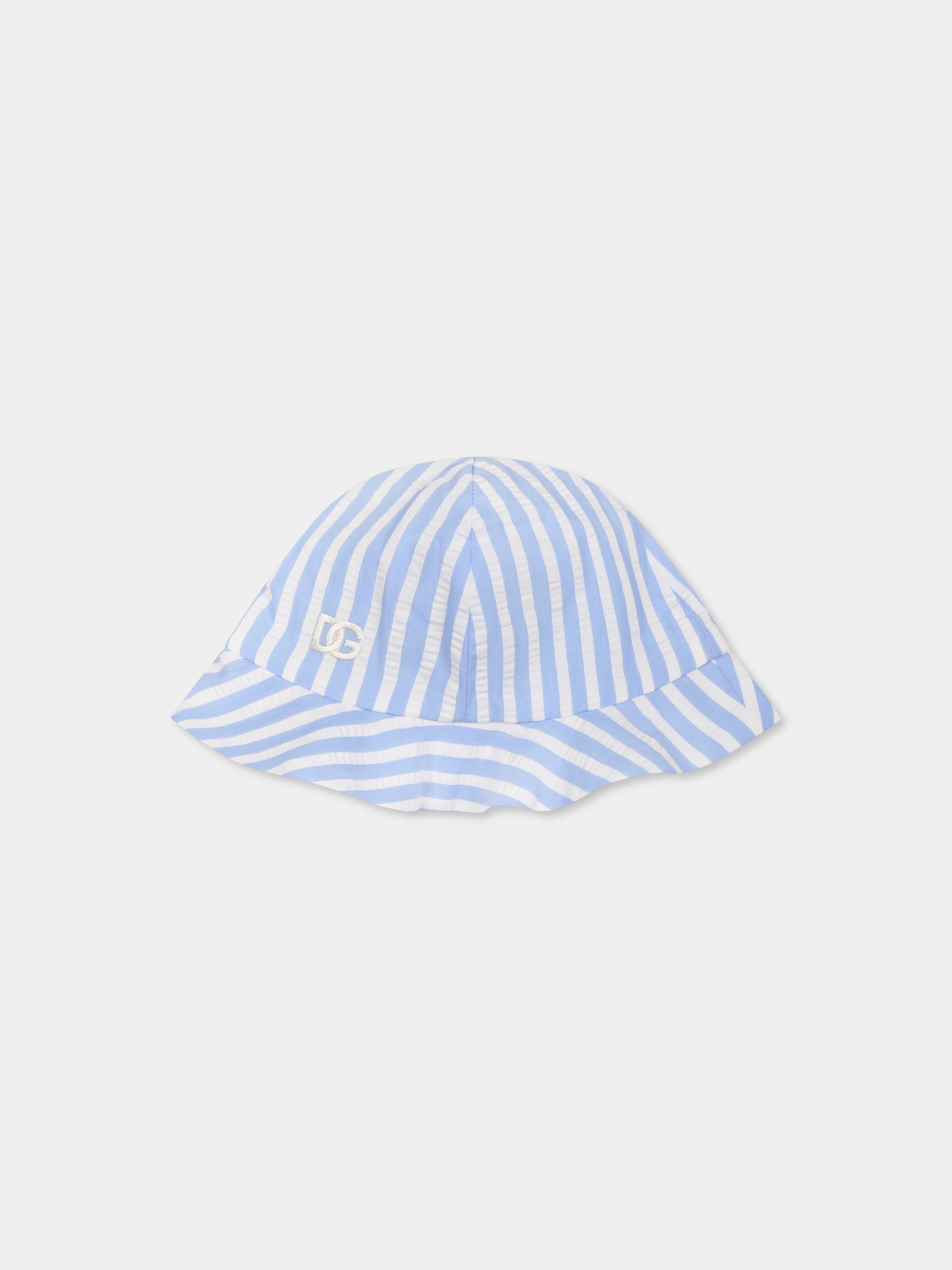 Cloche celeste per neonato con logo DG,Dolce & Gabbana Kids,LN5H61 FR50R S8051