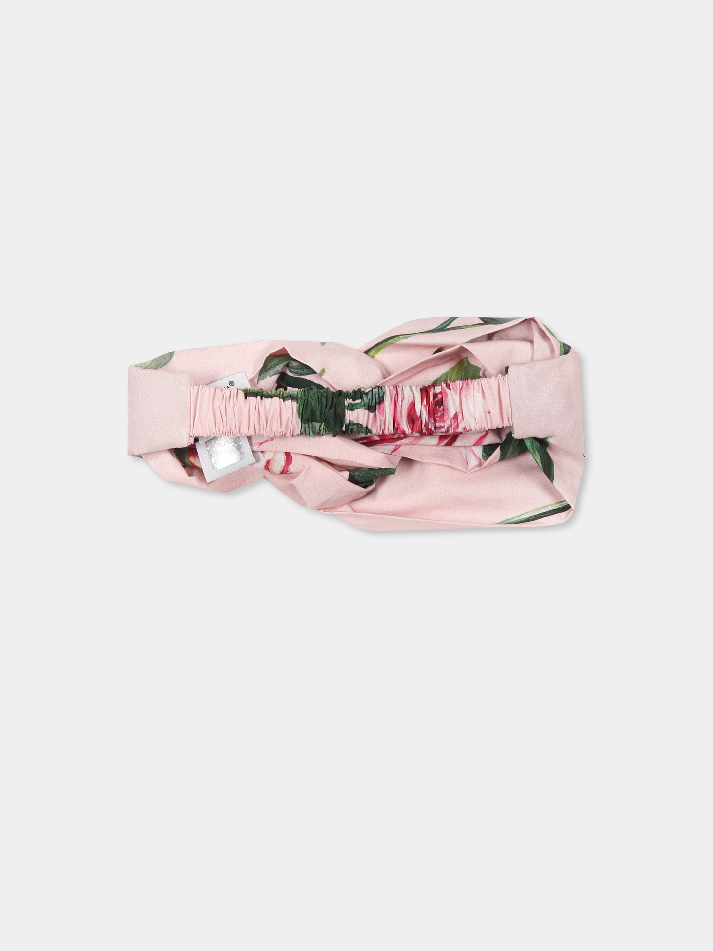 Fascia rosa per bambina con rose