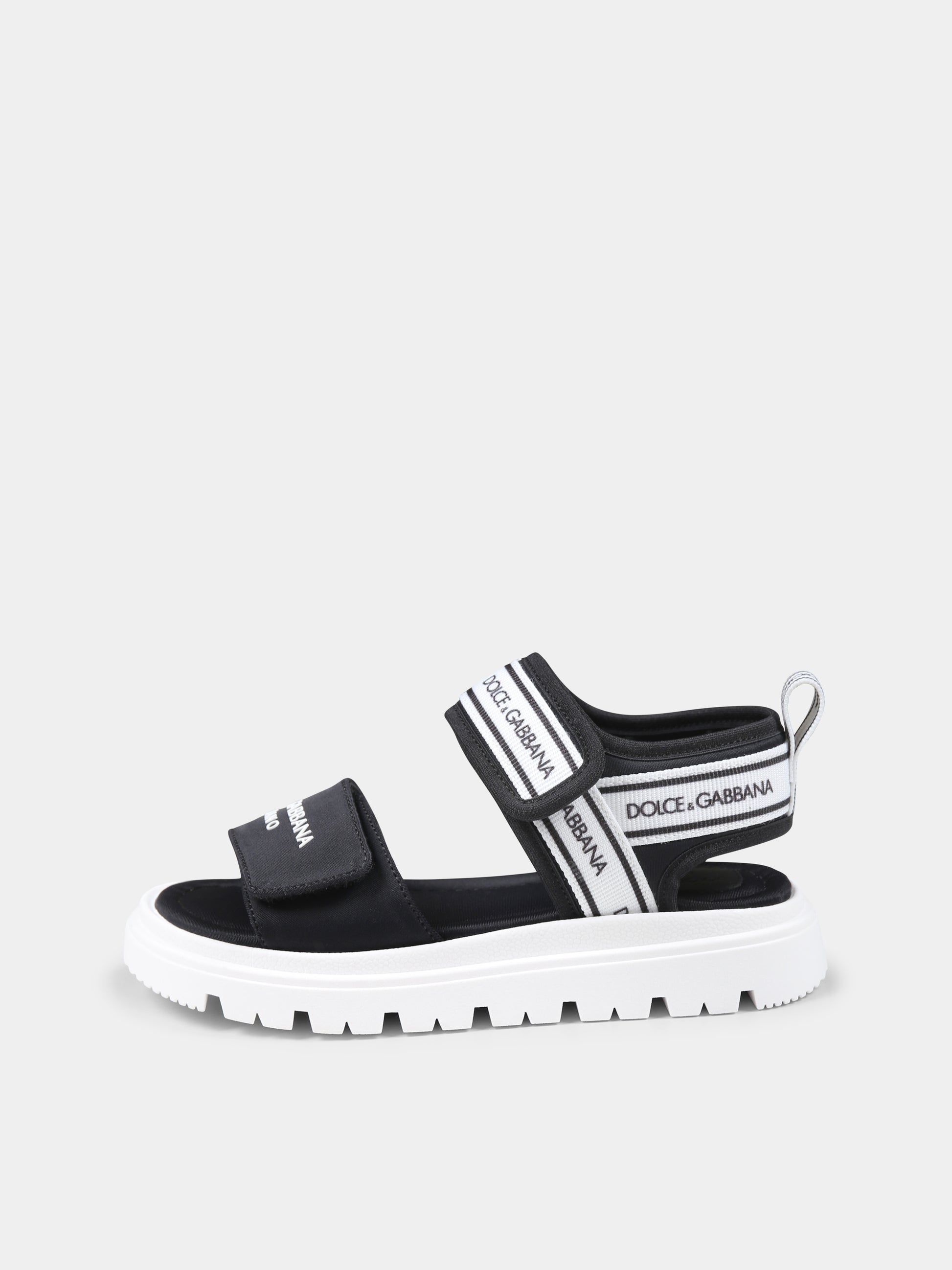 Sandali neri per bambini con logo,Dolce & Gabbana Kids,DA5249 AE928 89690