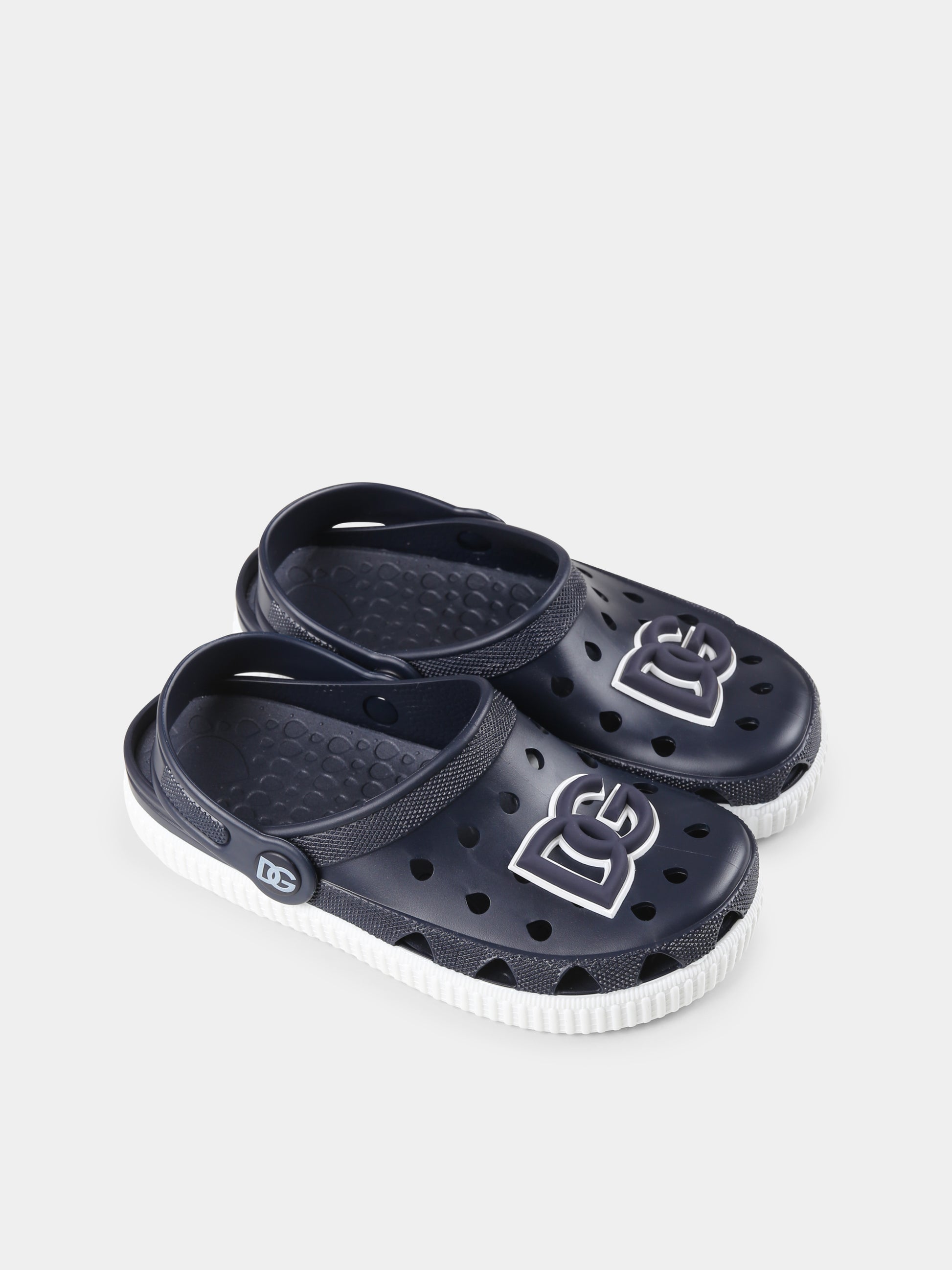 Sabot blu per bambini con logo DG,Dolce & Gabbana Kids,DN0213 AT079 80650