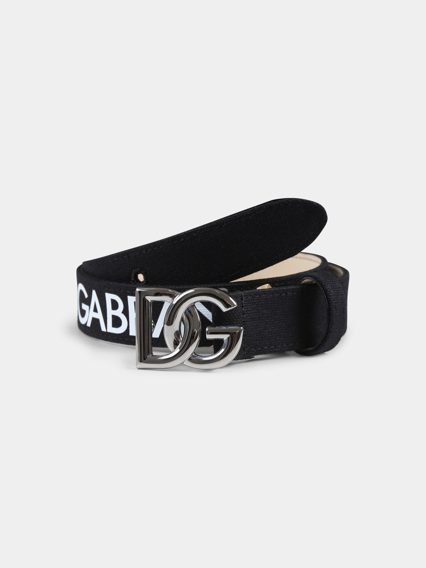 Cintura nera per bambino con logo,Dolce & Gabbana Kids,EC0083 AT661 8B939