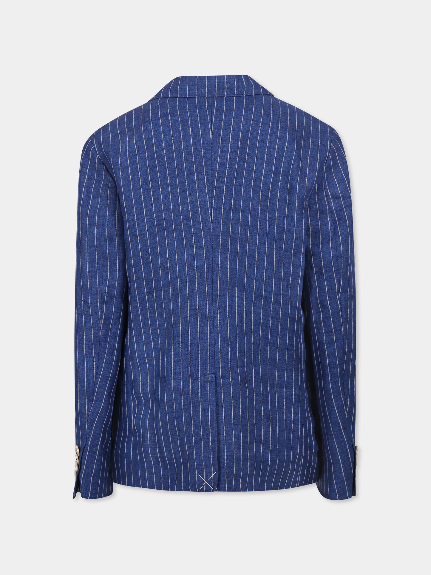 Giacca blu per bambino con stemma DG,Dolce & Gabbana Kids,L41E97 FR4BD S8051