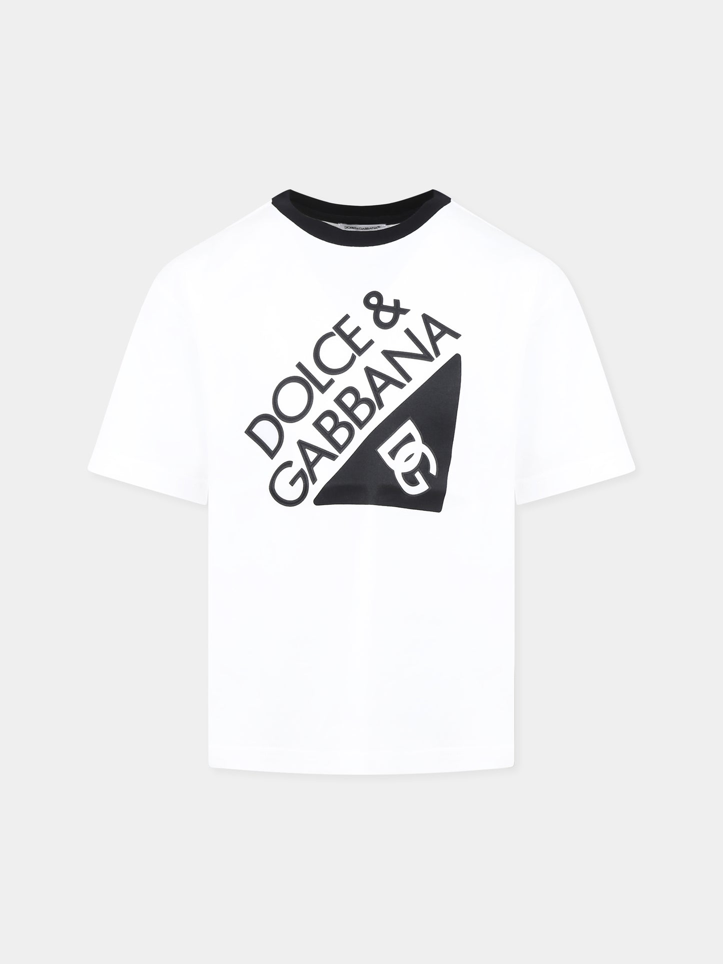 T-shirt bianca per bambini con logo