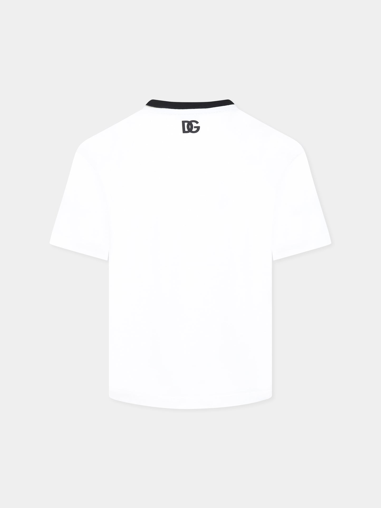 T-shirt bianca per bambini con logo