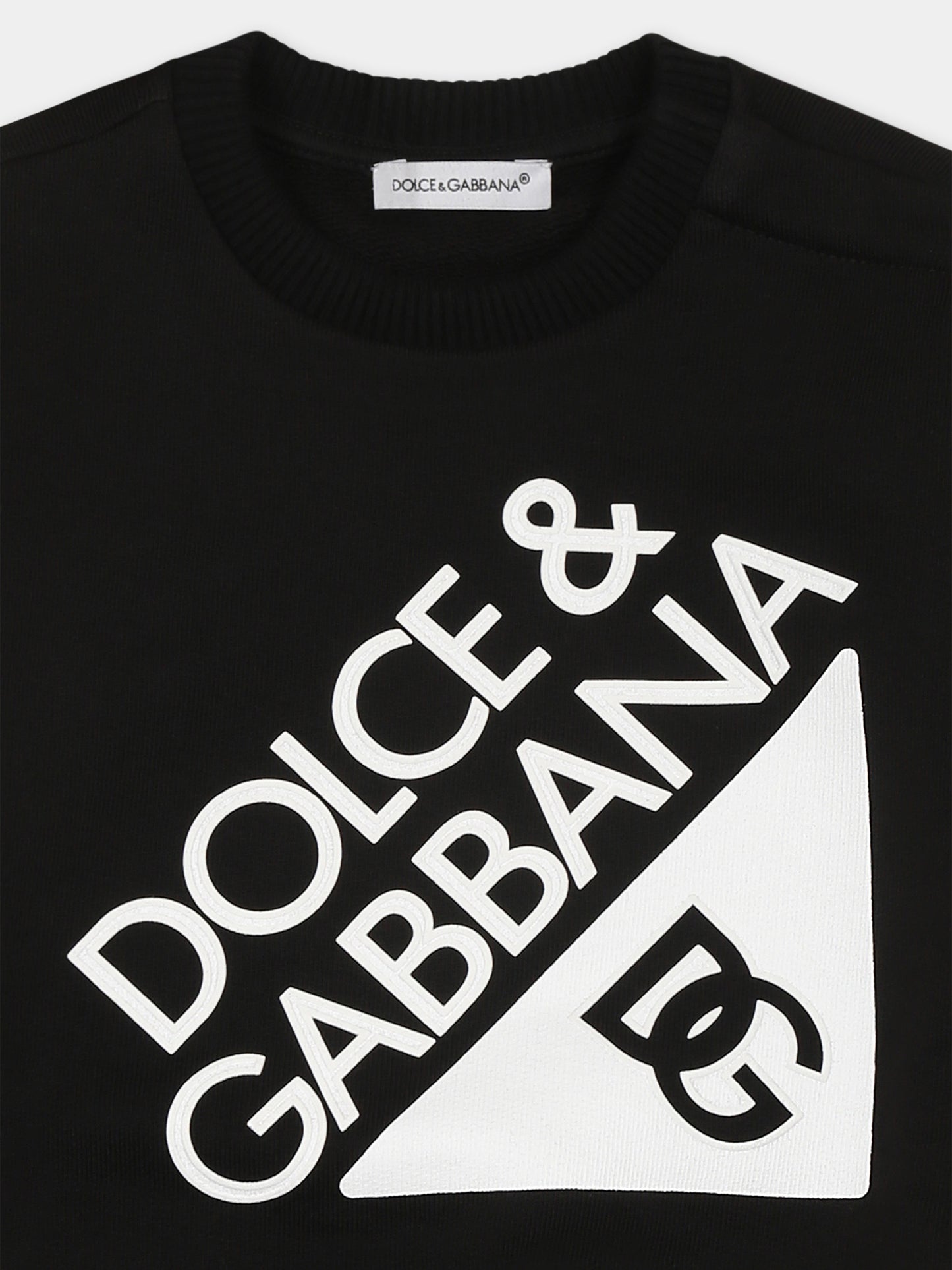 Felpa nera per neonati con logo,Dolce & Gabbana Kids,L1JWKD G7O6N N0000
