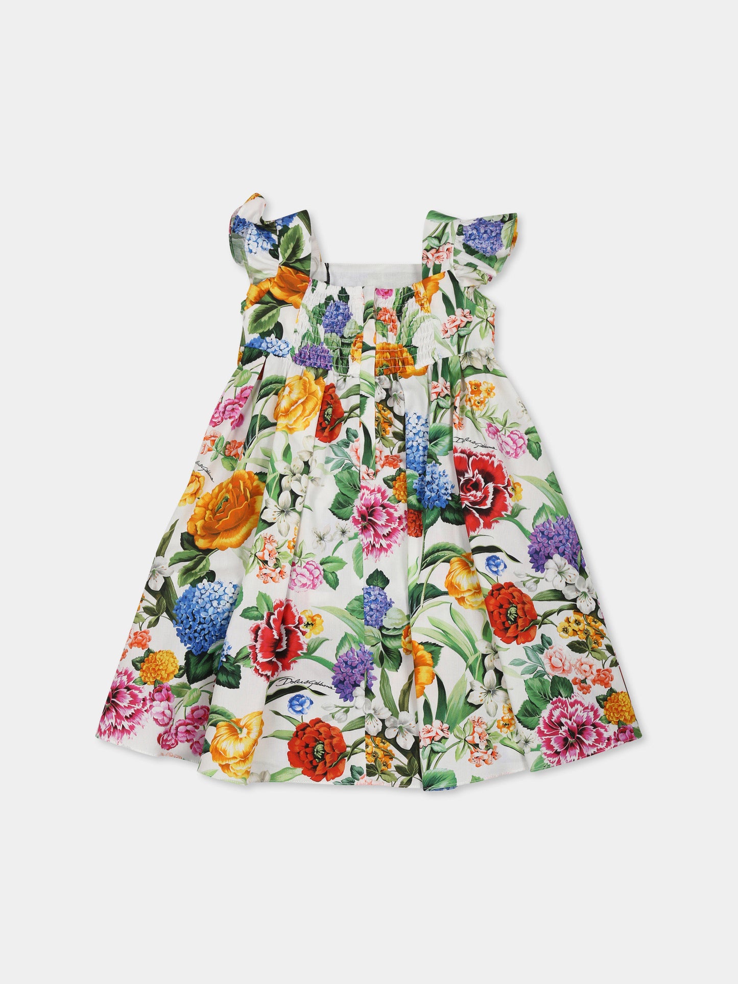 Vestito multicolor per neonata con stampa floreale,Dolce & Gabbana Kids,L24DG1 HS5TC HA5KU