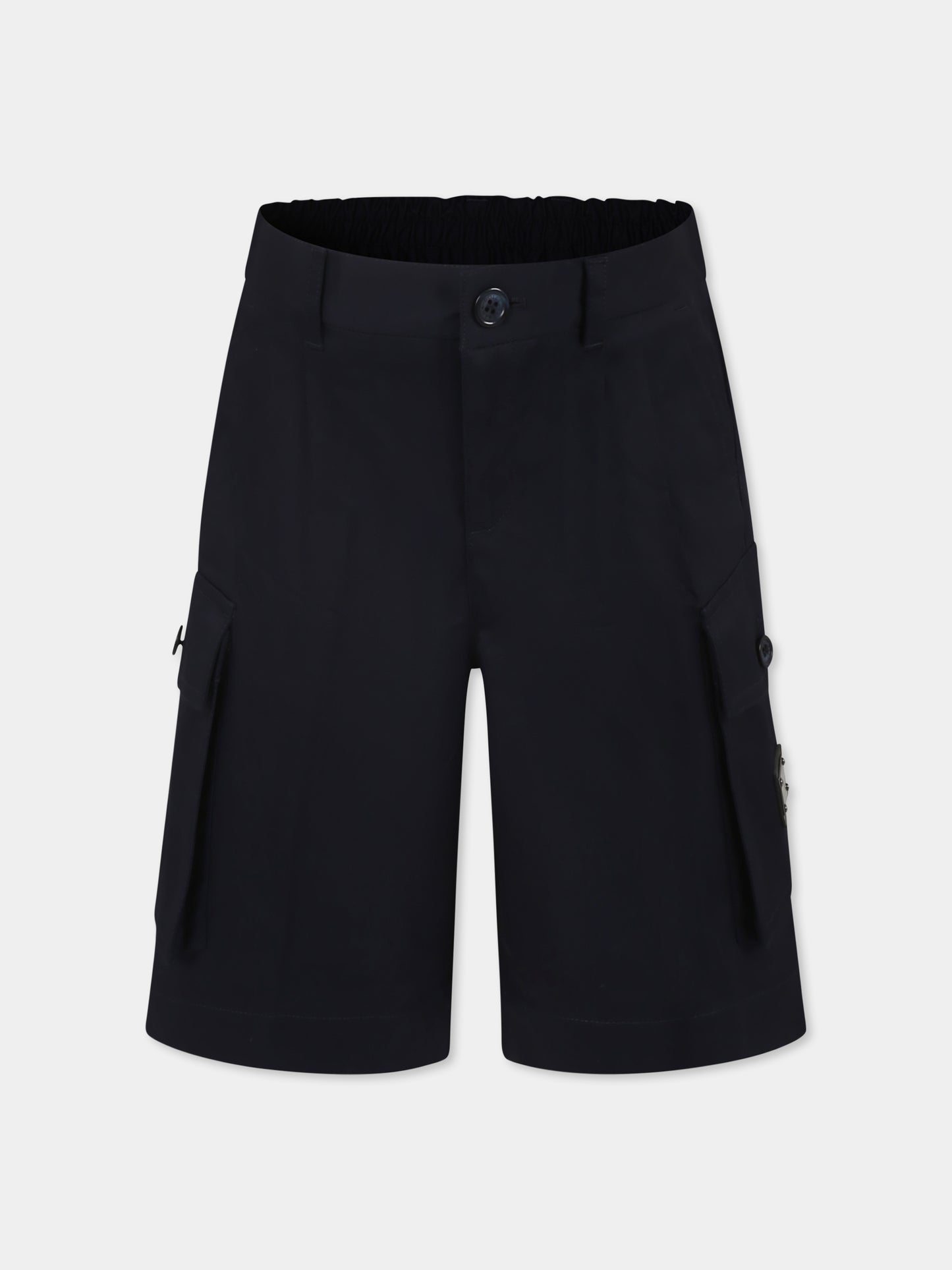 Shorts blu per bambino con logo