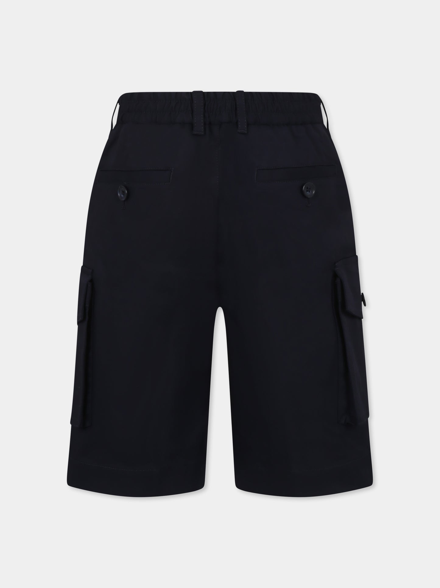 Shorts blu per bambino con logo