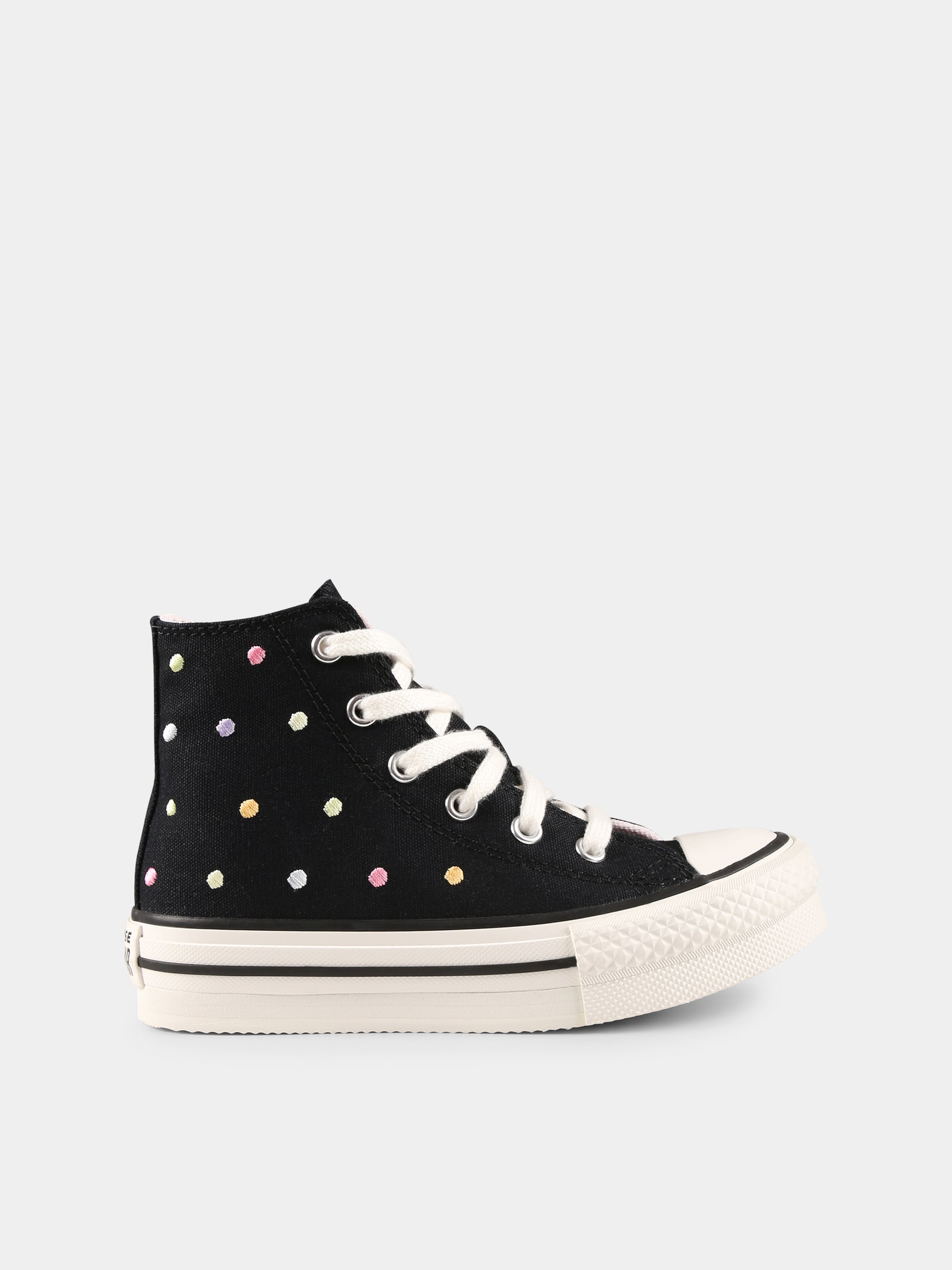 Sneakers Chuck Taylor All Star Eva Lift nere per bambina con pois,Converse,A12609C BLACK