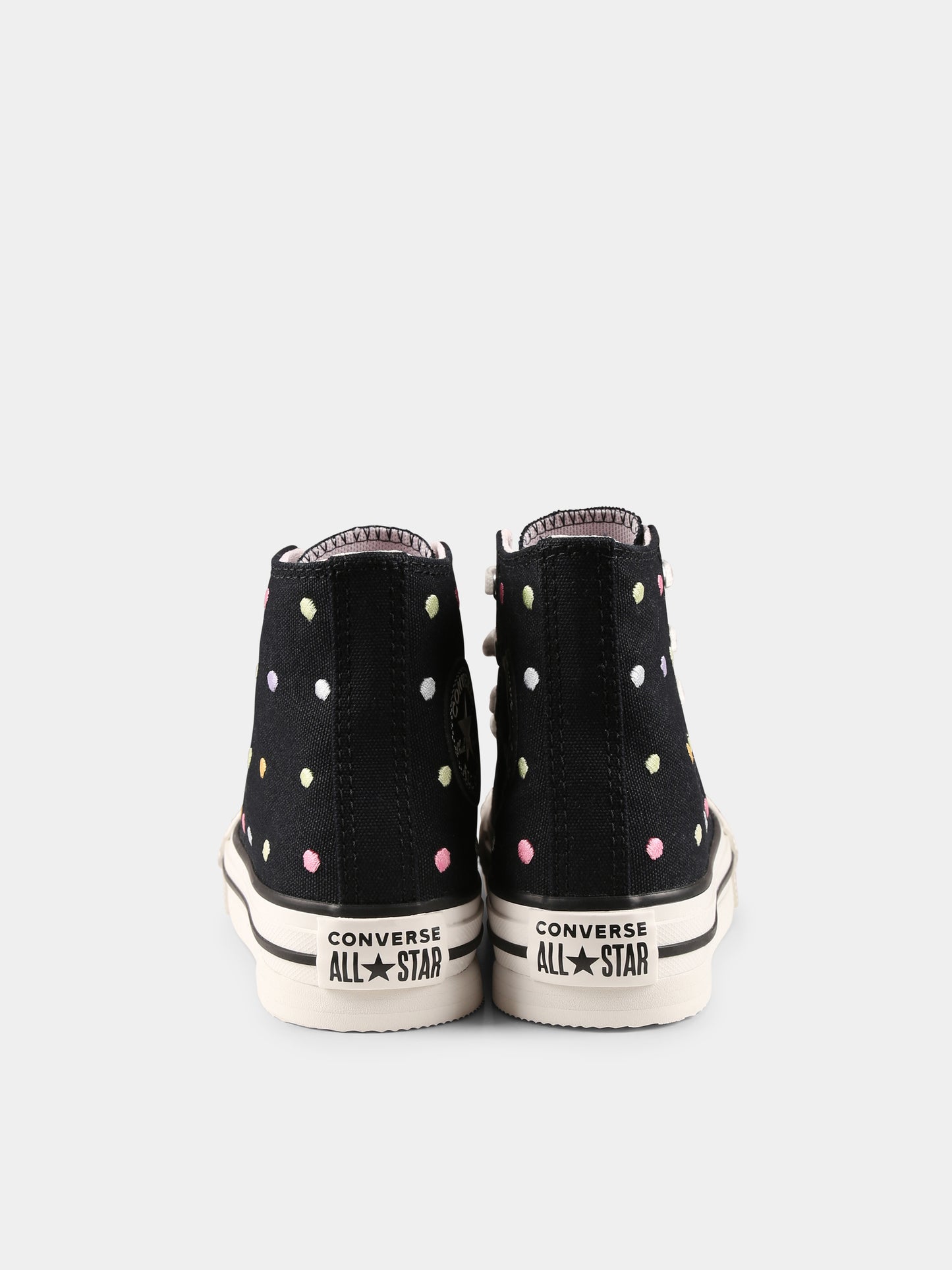 Sneakers Chuck Taylor All Star Eva Lift nere per bambina con pois,Converse,A12609C BLACK