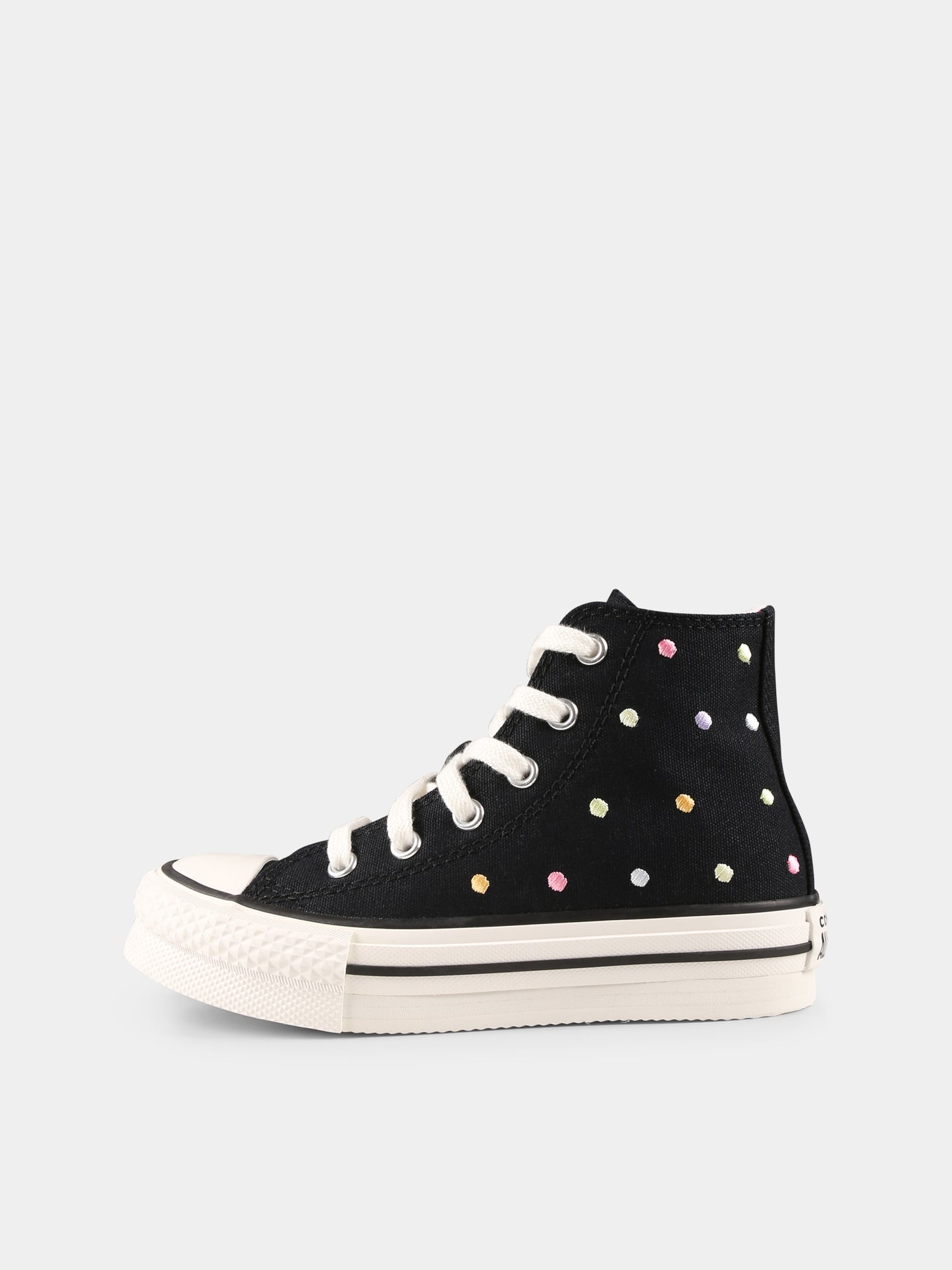 Sneakers Chuck Taylor All Star Eva Lift nere per bambina con pois,Converse,A12609C BLACK