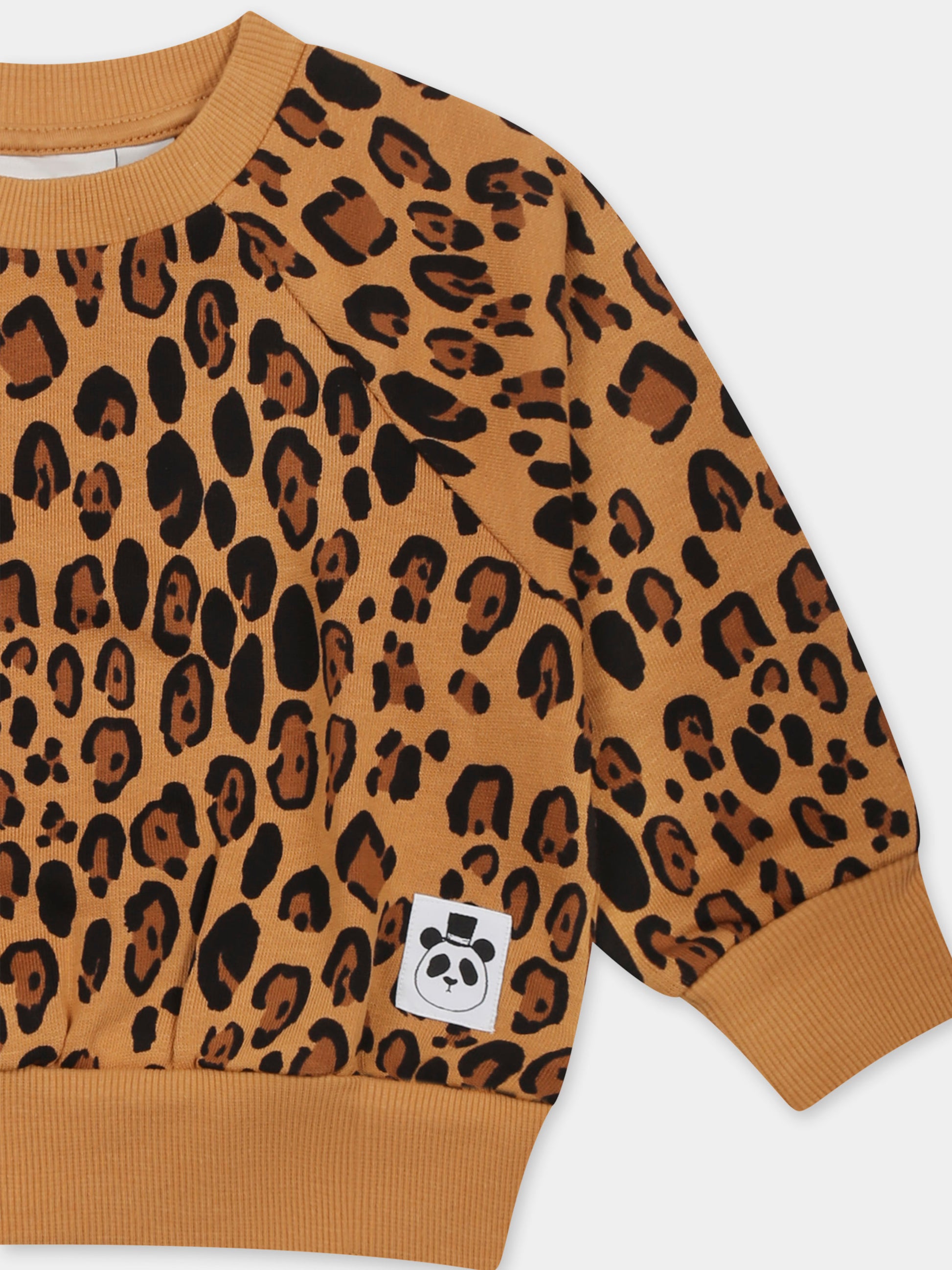 Felpa beige per neonati con stampa maculata,Mini Rodini,1000014413