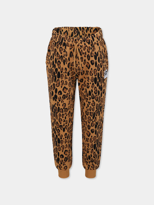 Beige trousers for kids with spotted print,Mini Rodini,1000014313