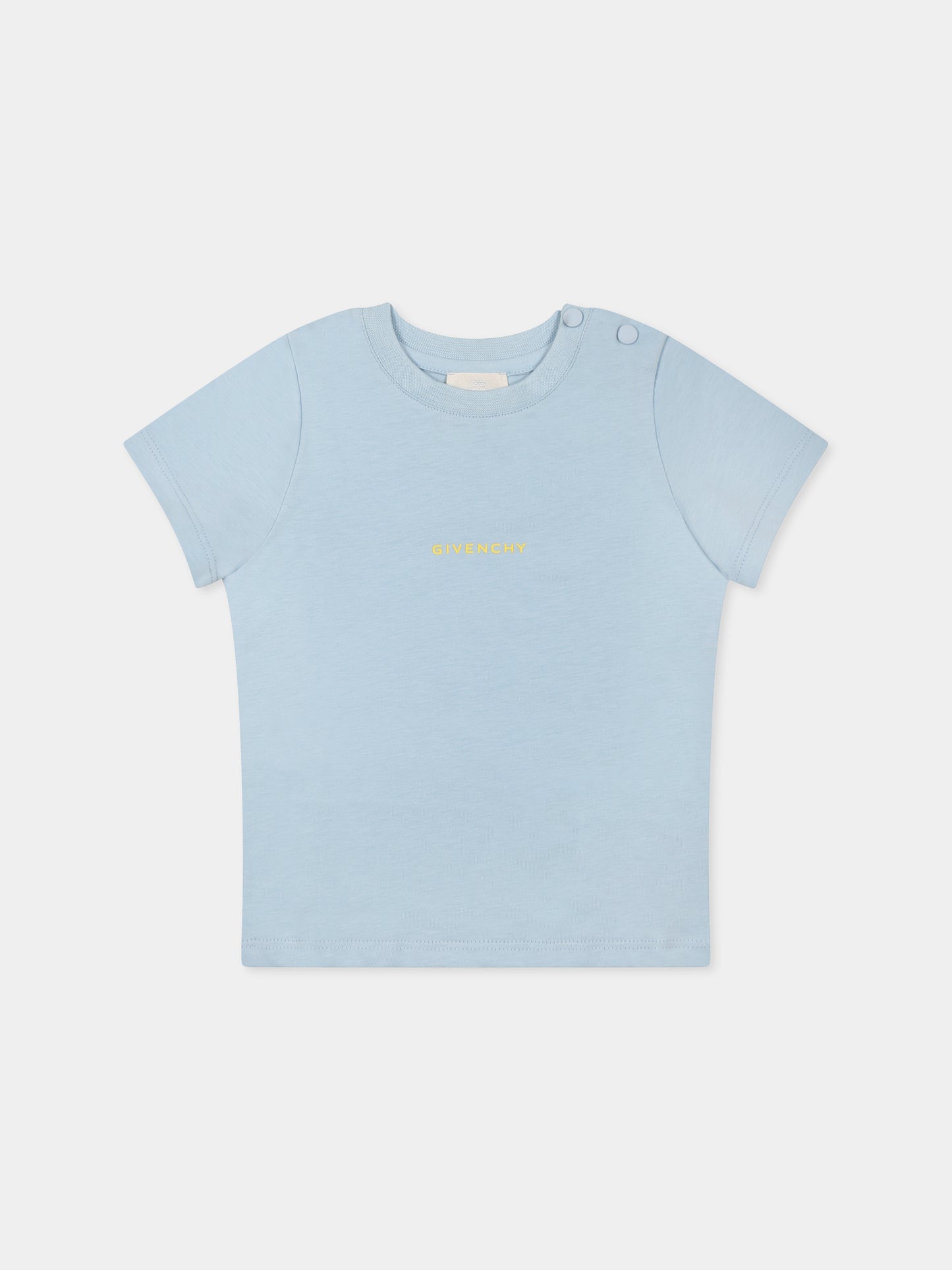 T-shirt celeste per neonato con logo