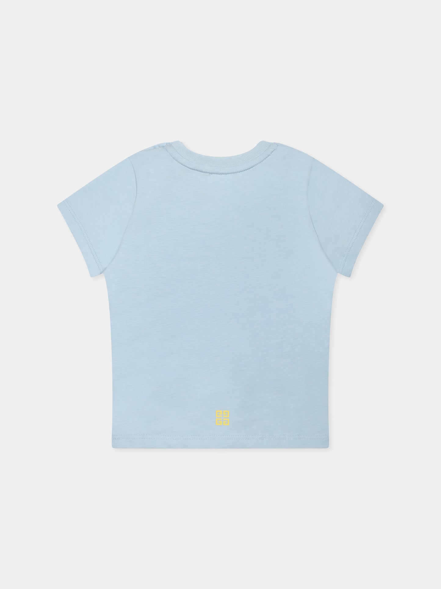 T-shirt celeste per neonato con logo
