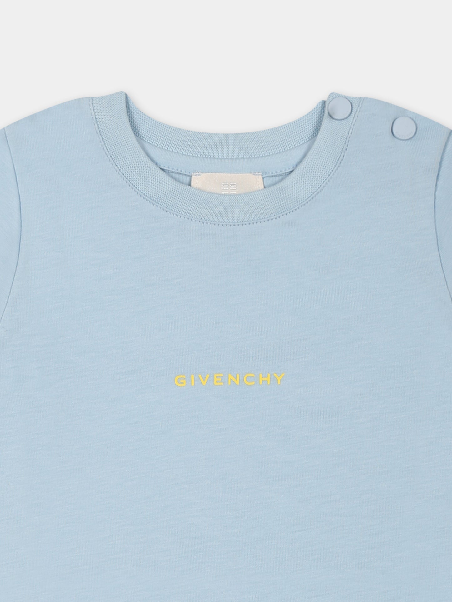T-shirt celeste per neonato con logo