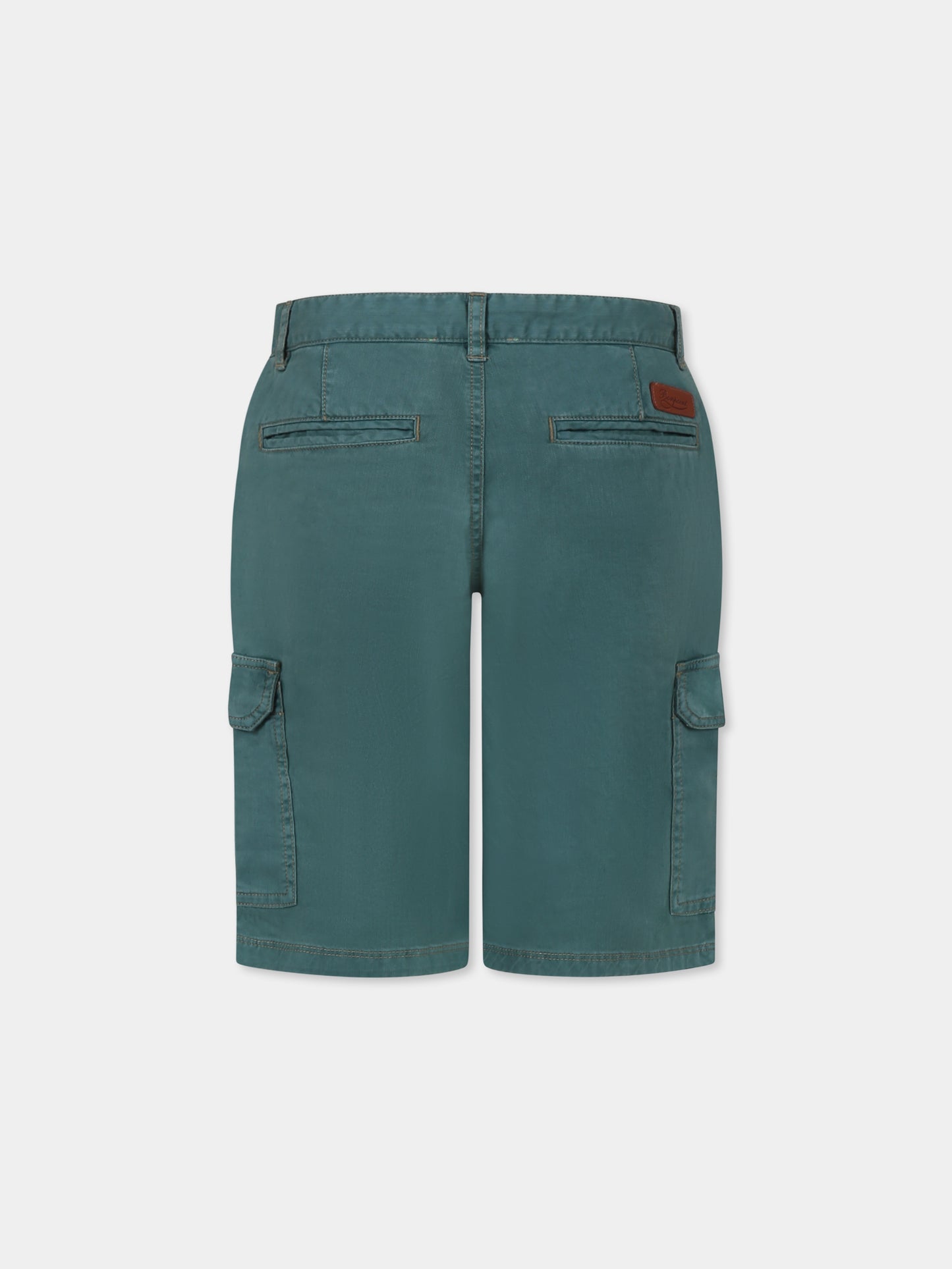 Shorts verdi per bambino con logo,Bonpoint,S05BBEW00008 048C