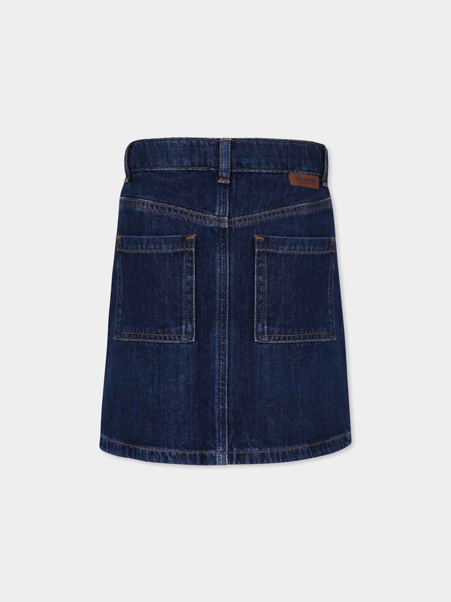Gonna denim per bambina con ciliegie