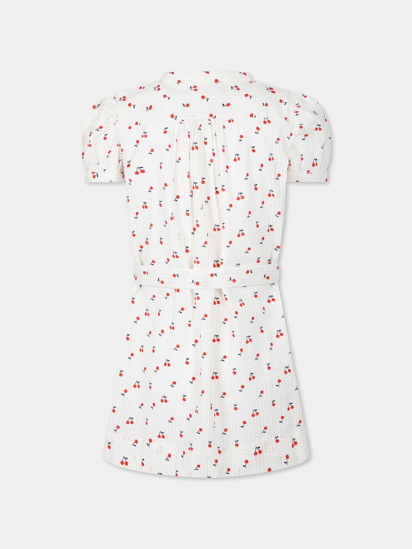 Vestito avorio per bambina con ciliegie,Bonpoint,S05GDRW00045 651C