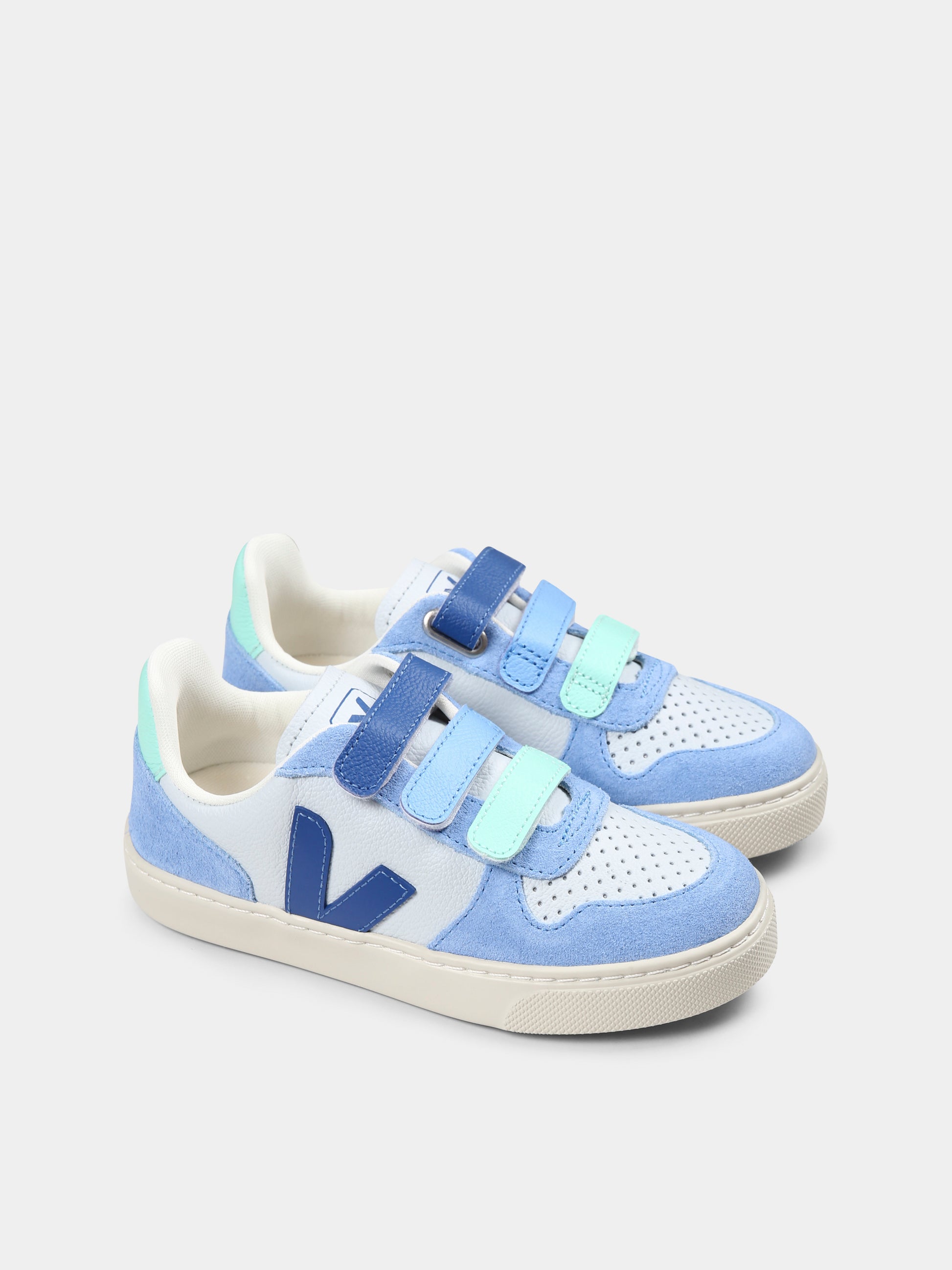 Sneakers celeste per bambino con logo,Veja,CV0520613C