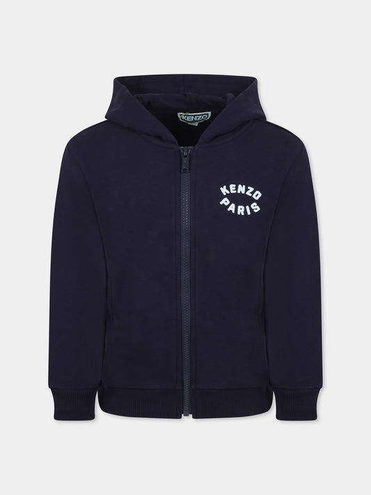 Felpa blu per bambini con logo,Kenzo Kids,K61176 848