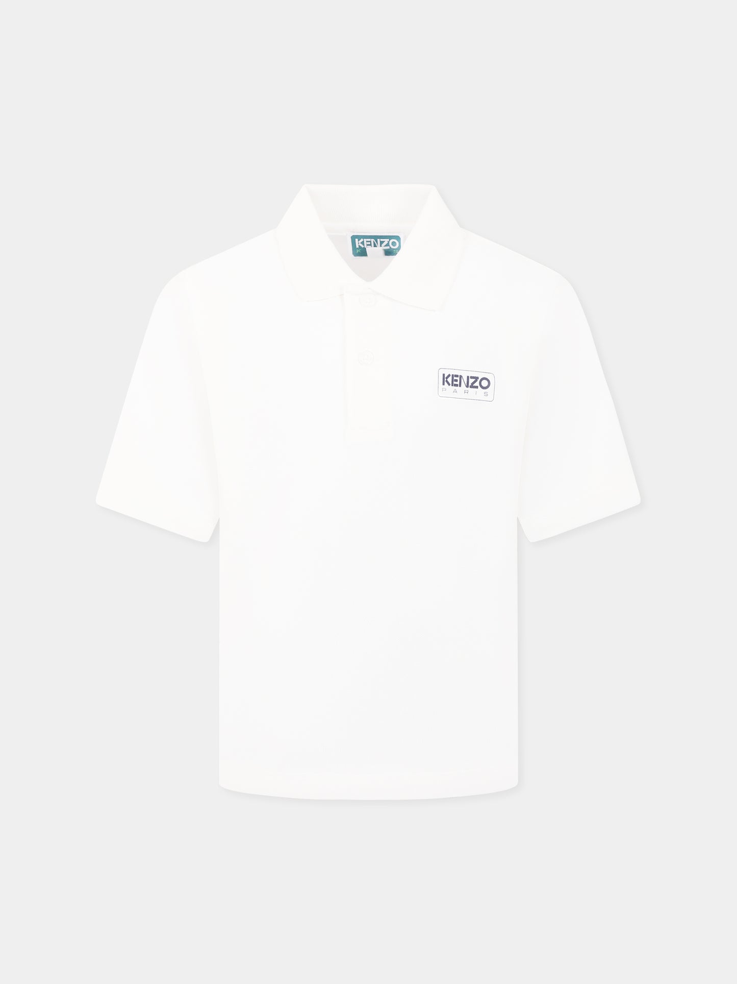 Polo avorio per bambino con logo,Kenzo Kids,K61105 117
