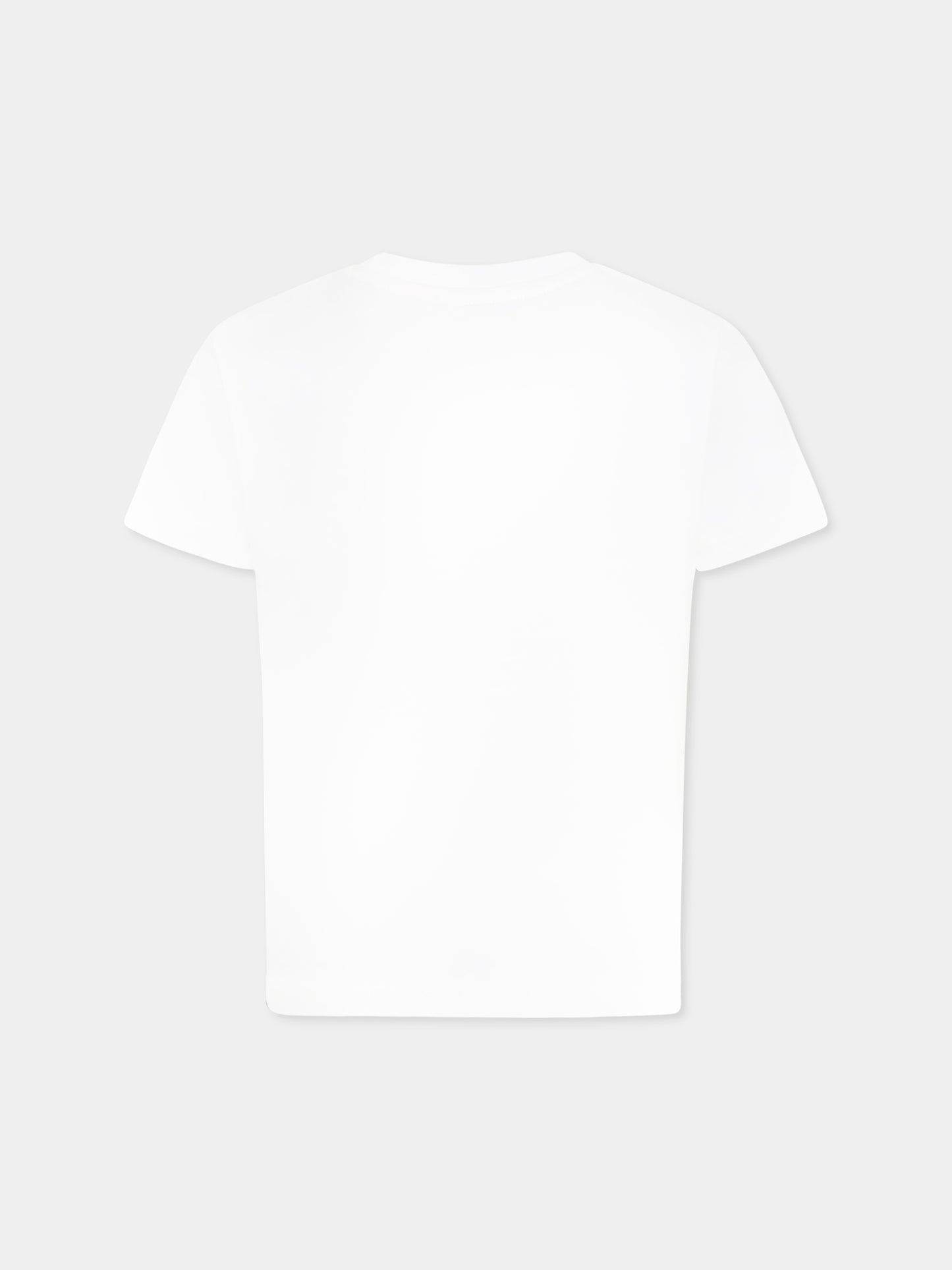 T-shirt bianca per bambini con logo e tigre