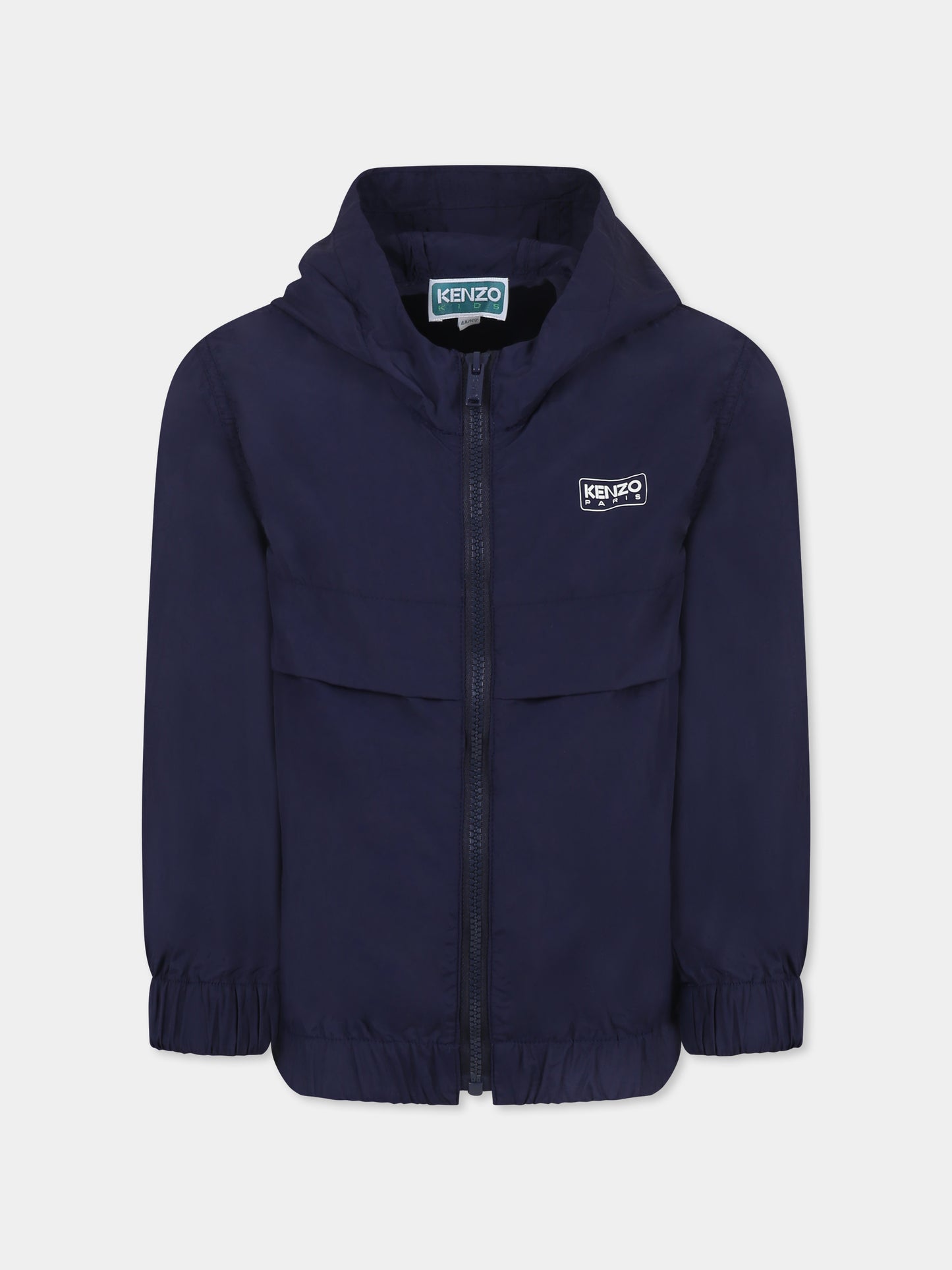 Giacca a vento blu per bambini con logo,Kenzo Kids,K61155 848