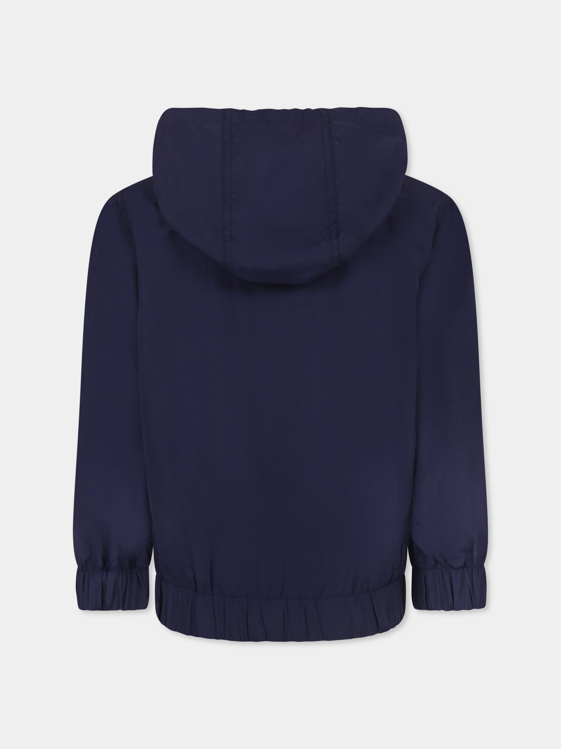 Giacca a vento blu per bambini con logo,Kenzo Kids,K61155 848