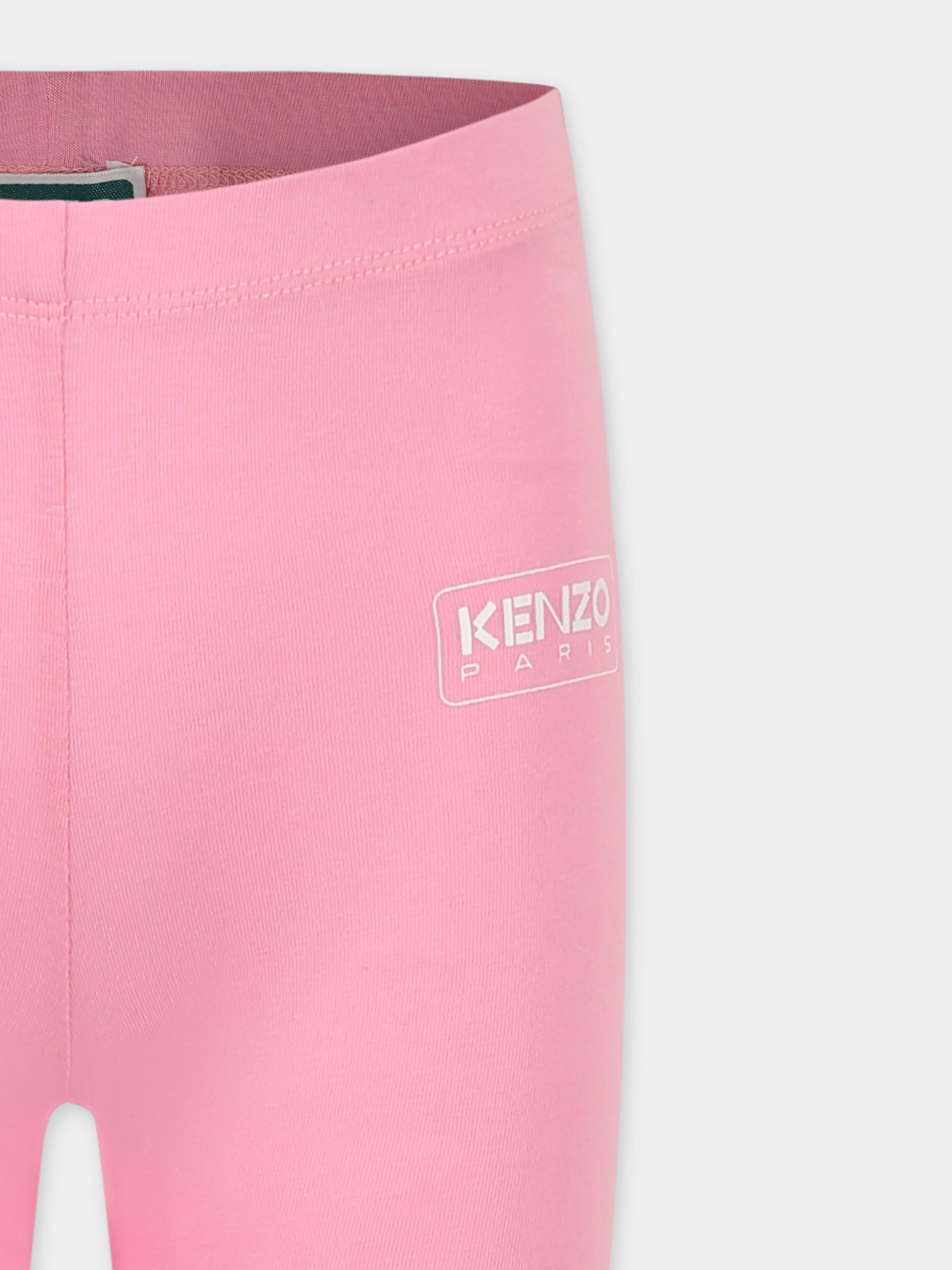 Leggings rosa per bambina con logo,Kenzo Kids,K61003 465