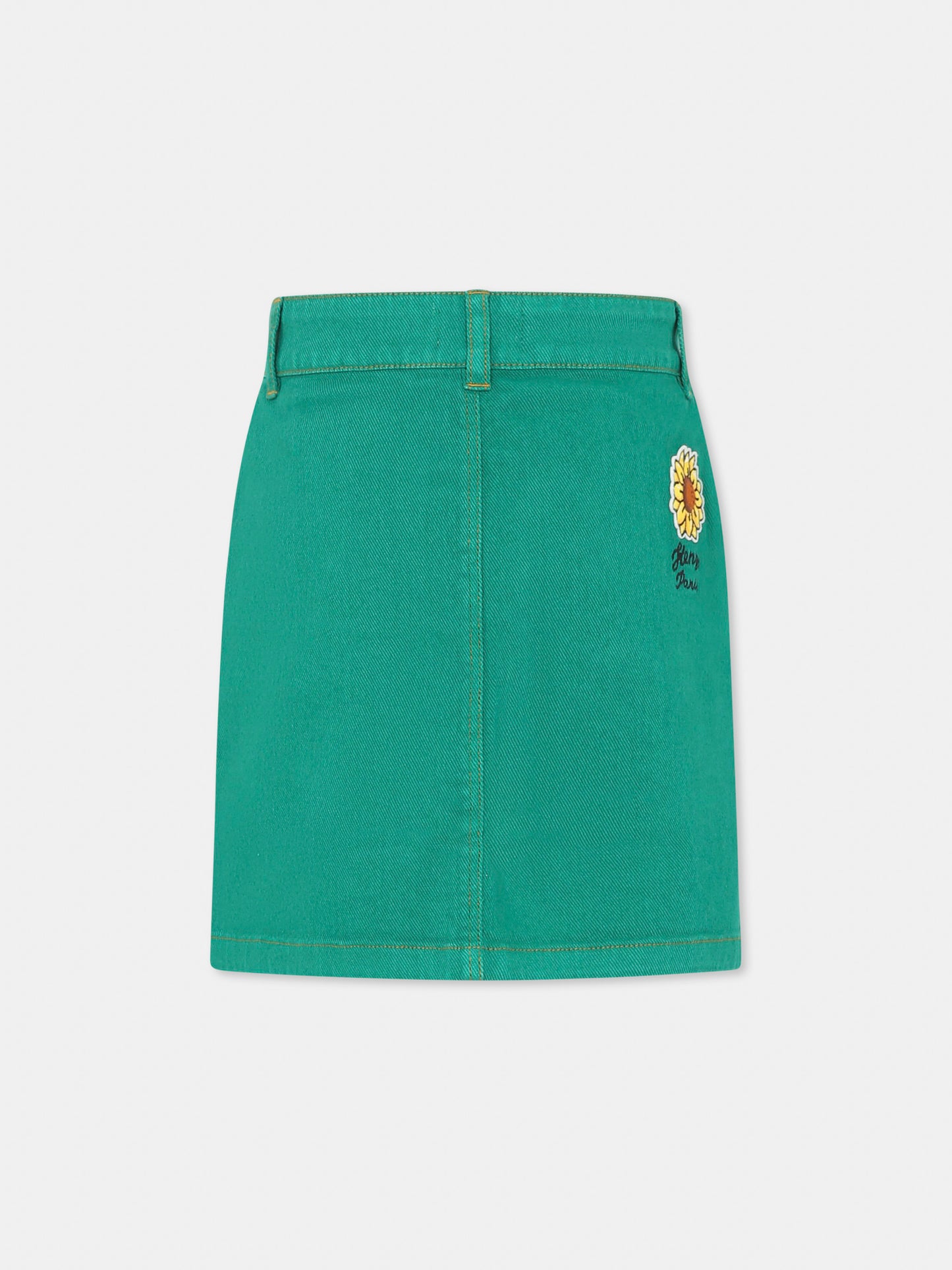 Gonna verde per bambina con logo