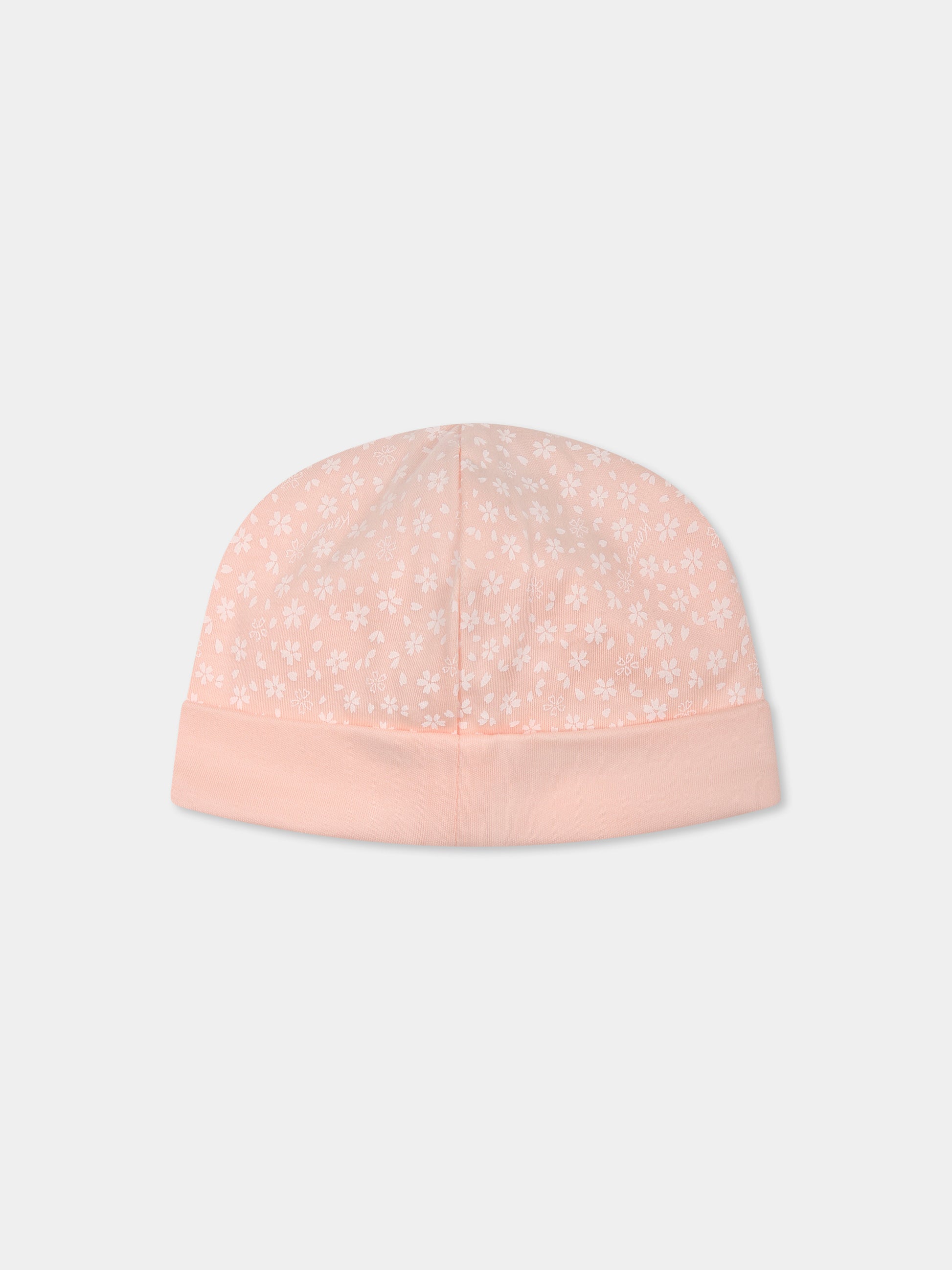 Set tutina rosa per neonata con stampa floreale,Kenzo Kids,K60846 47R