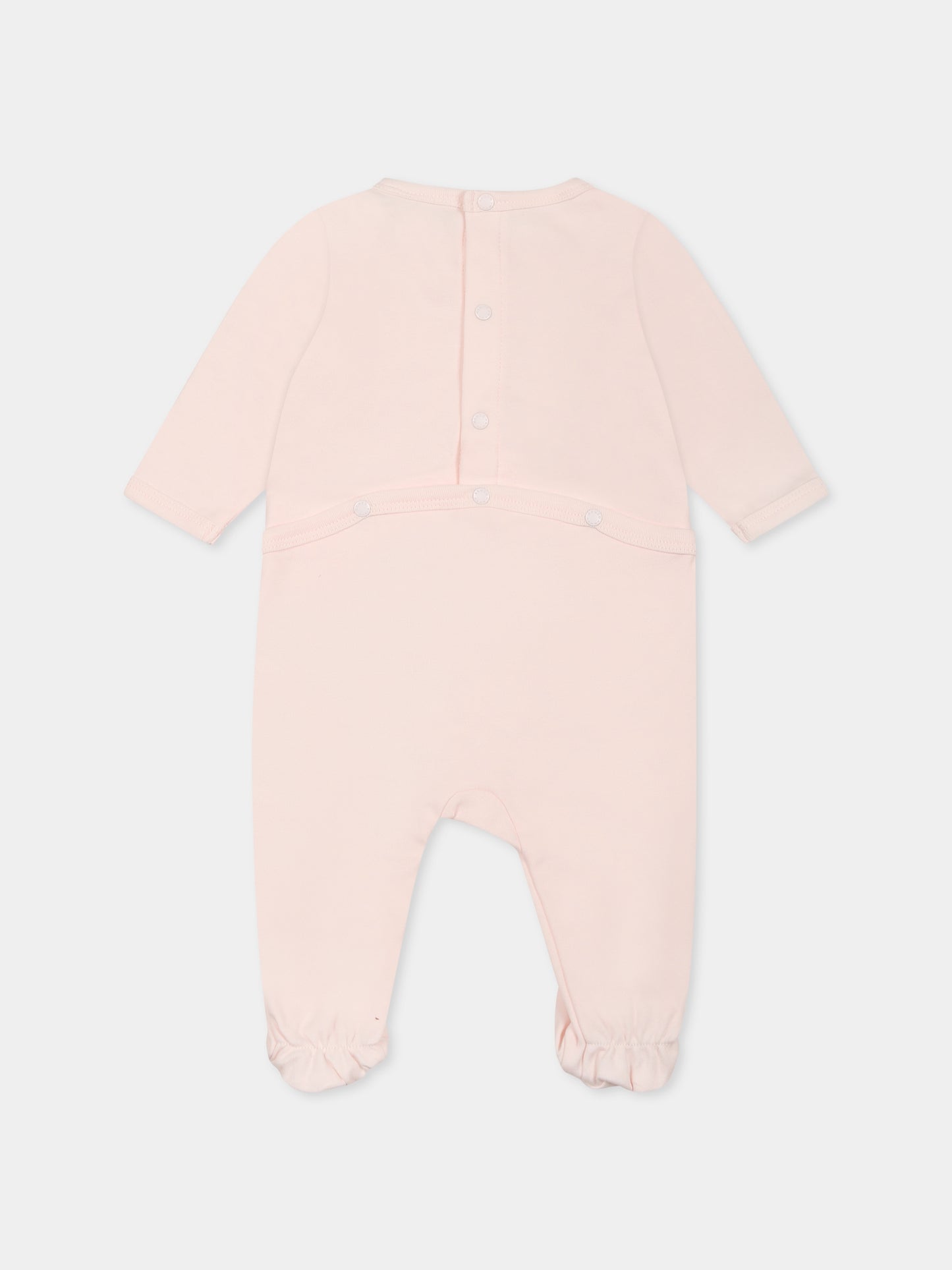 Set tutina rosa per neonata con elefante e logo,Kenzo Kids,K60866 47R