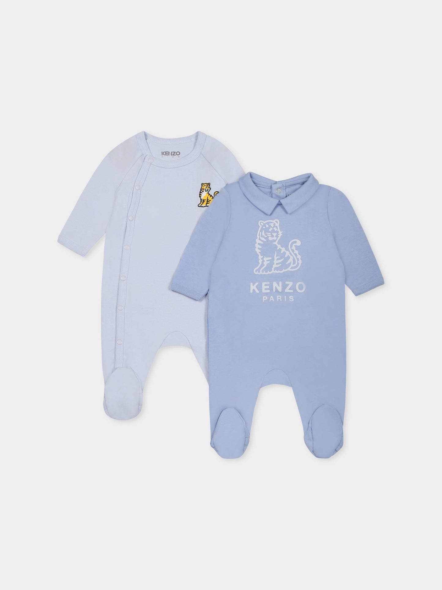 Set tutine celeste per neonato con tigre Kotora,Kenzo Kids,K60869 771
