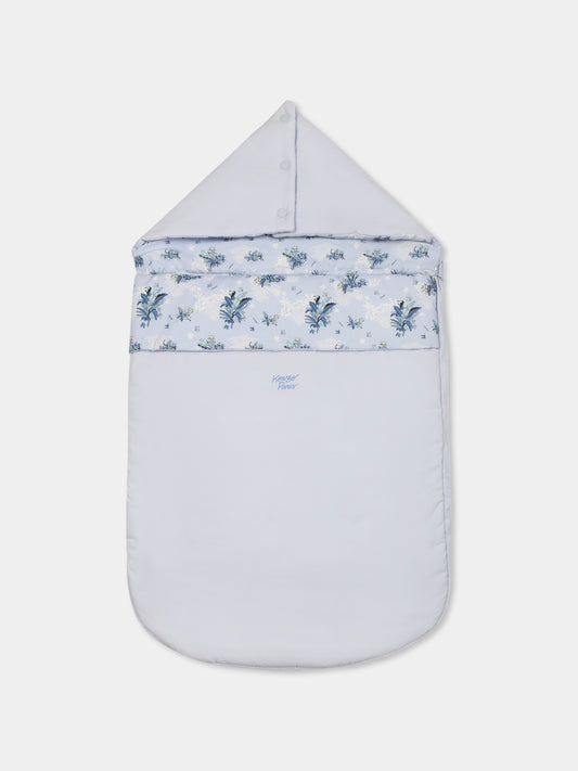 Sacco nanna celeste reversibile per neonato con stampa giungla,Kenzo Kids,K60878 771