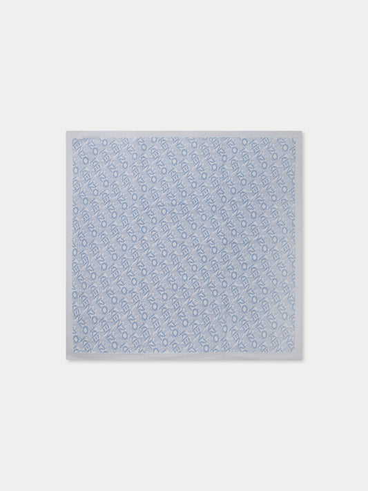 Coperta celeste per neonato con logo,Kenzo Kids,K60873 77A