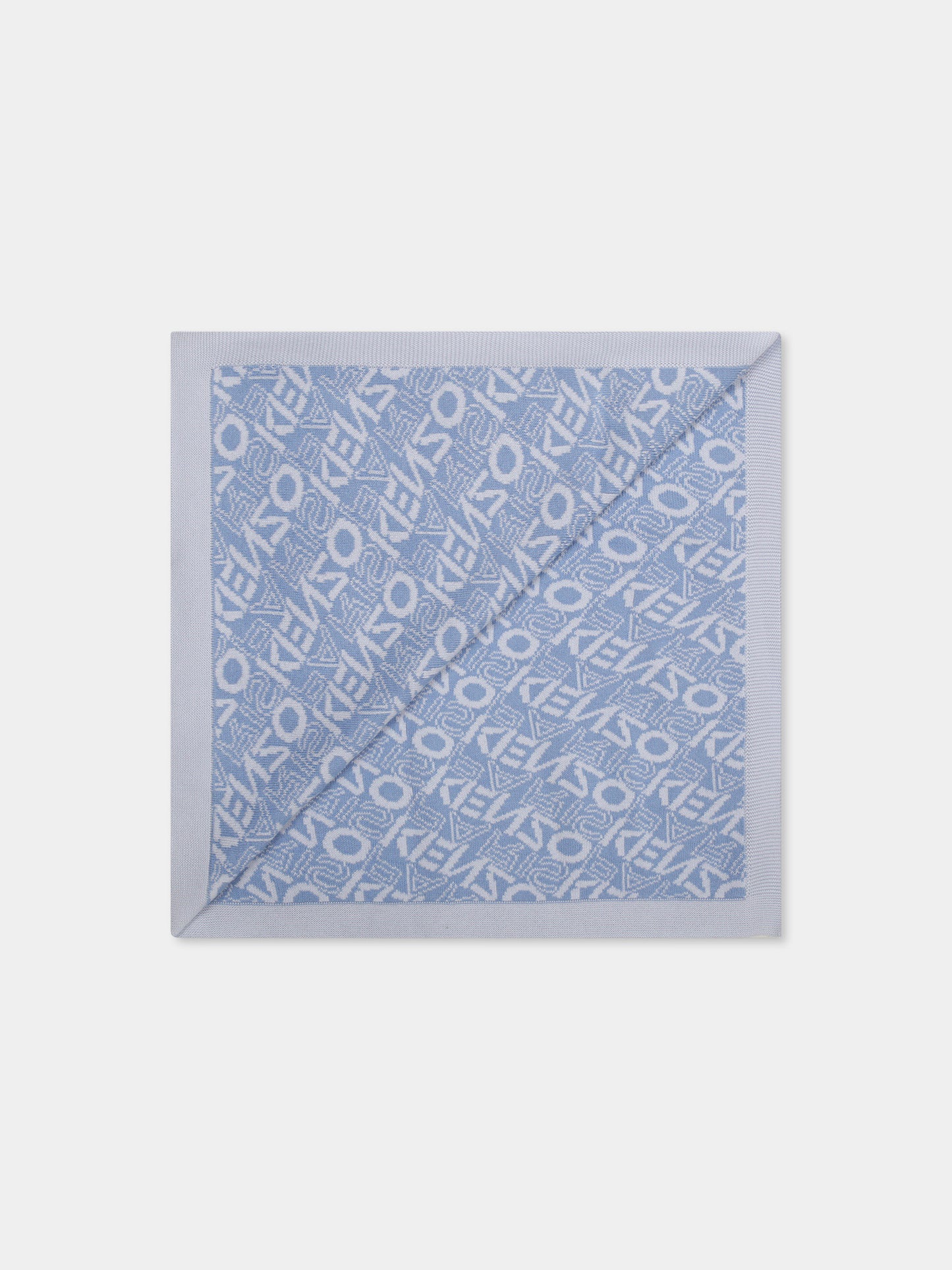 Coperta celeste per neonato con logo,Kenzo Kids,K60873 77A
