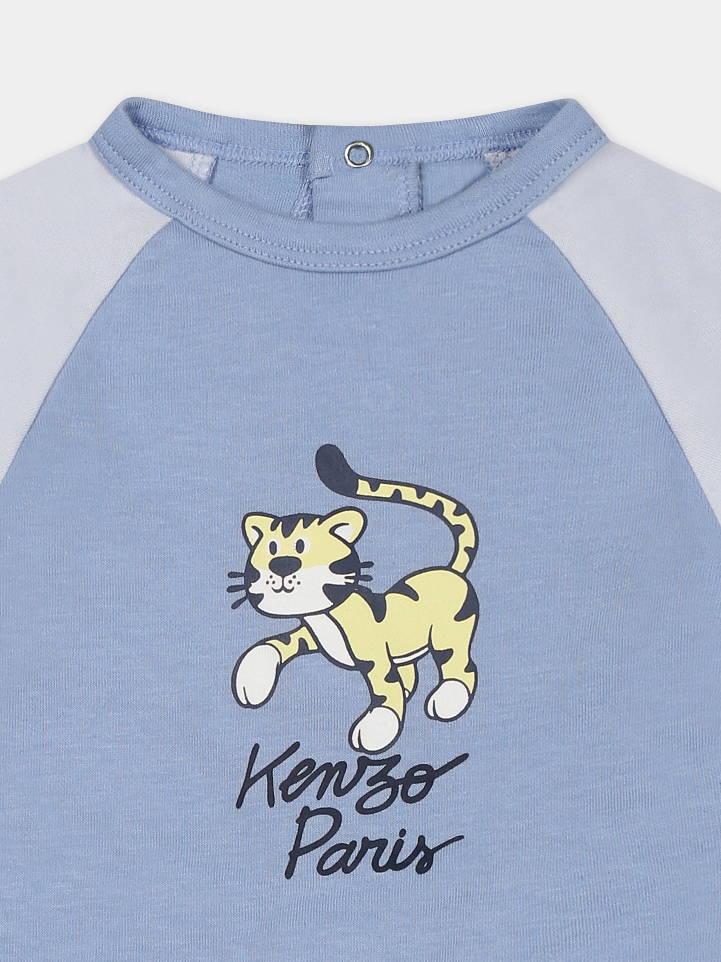 Tutina celeste per neonato con tigre,Kenzo Kids,K60858 77A