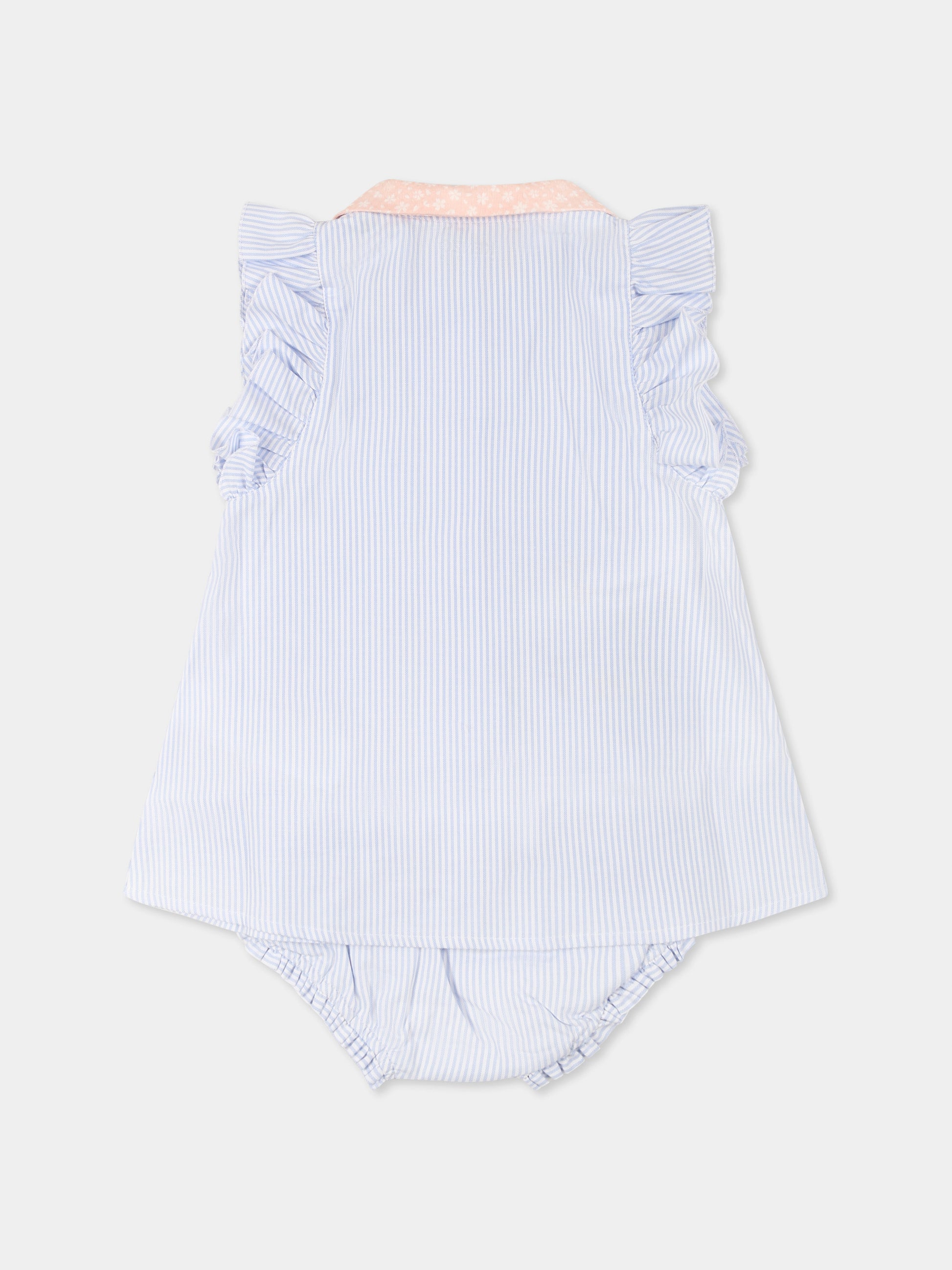 Vestito celeste per neonata con logo,Kenzo Kids,K60853 117