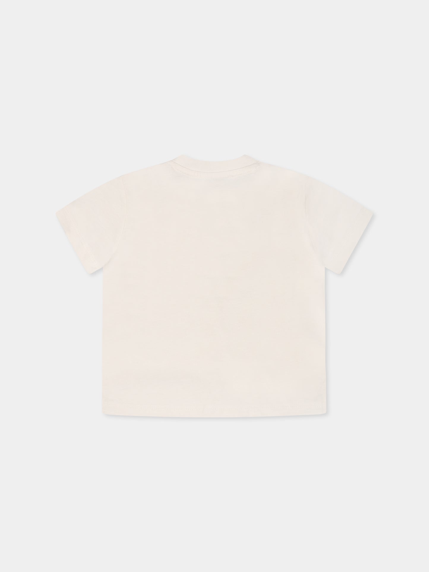 T-shirt avorio per neonato con logo,Kenzo Kids,K60972 N78