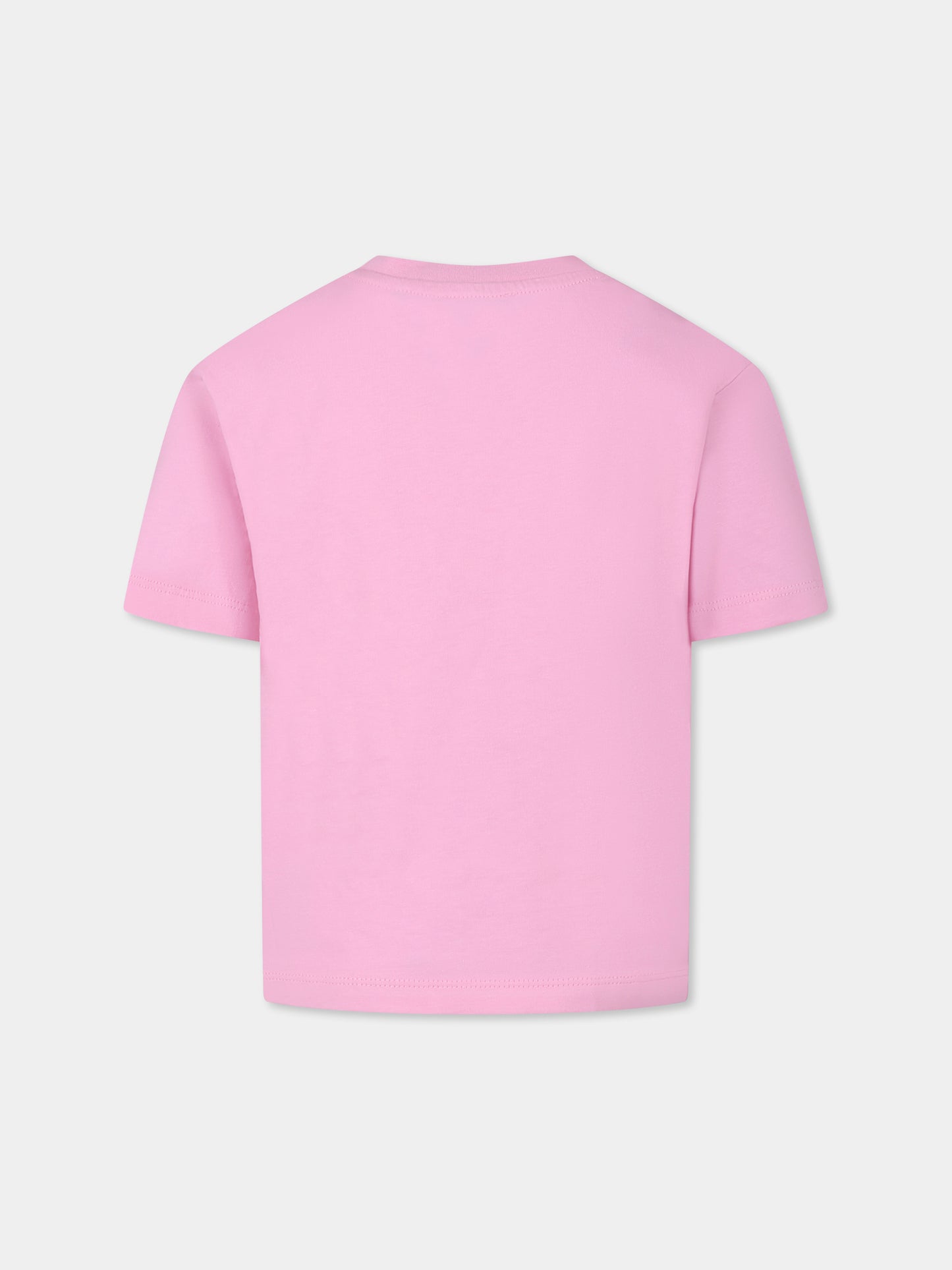 T-shirt rosa per bambina con logo,Kenzo Kids,K61064 465