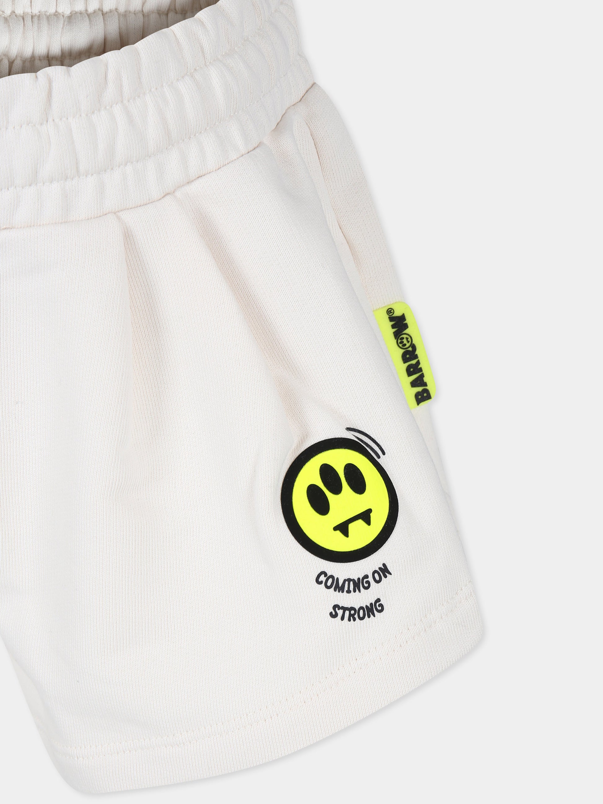 Shorts avorio per bambina con smile,Barrow,S4BKJGSH110 013