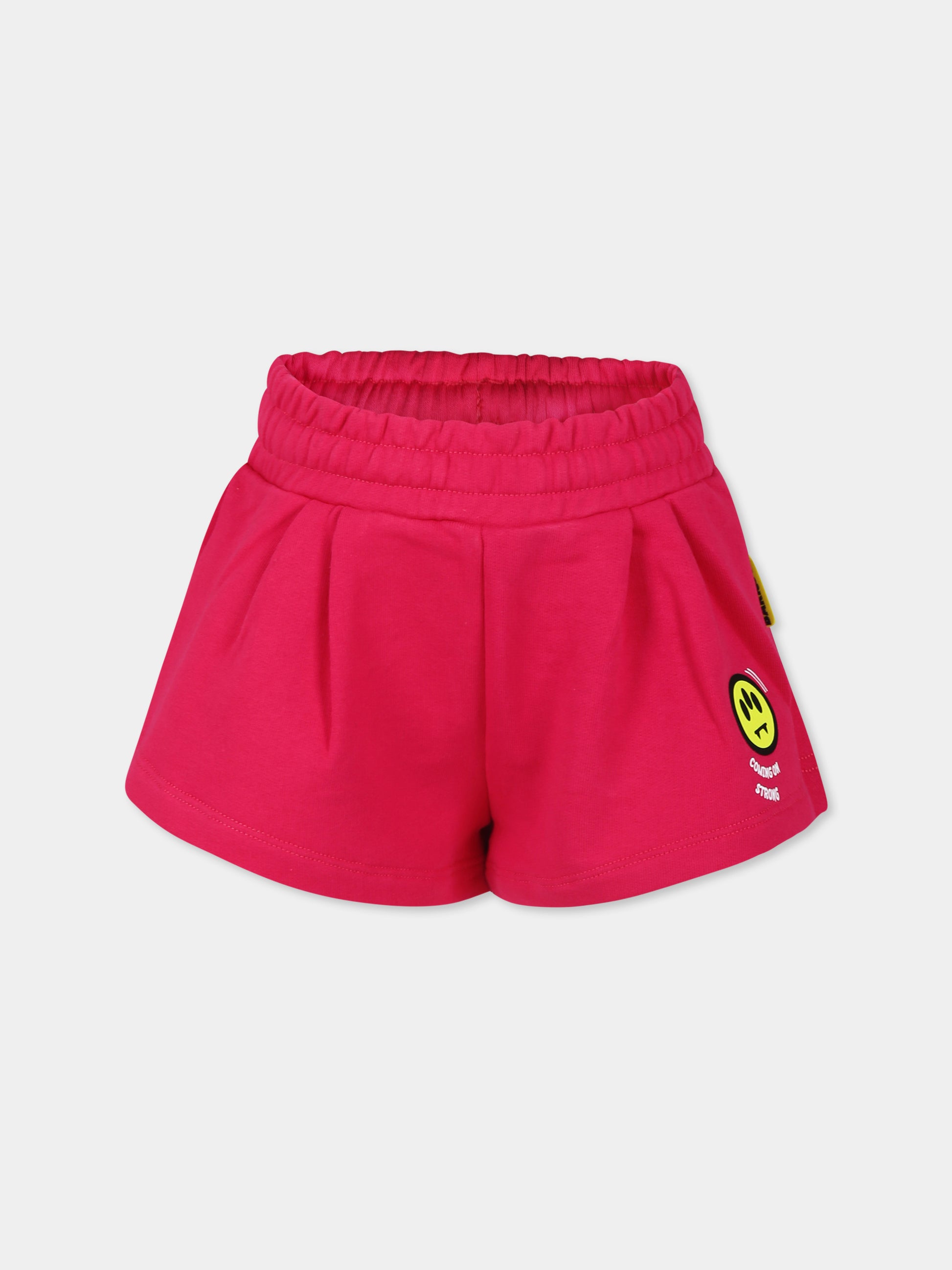 Shorts fucsia per bambina con smile,Barrow,S4BKJGSH110 135