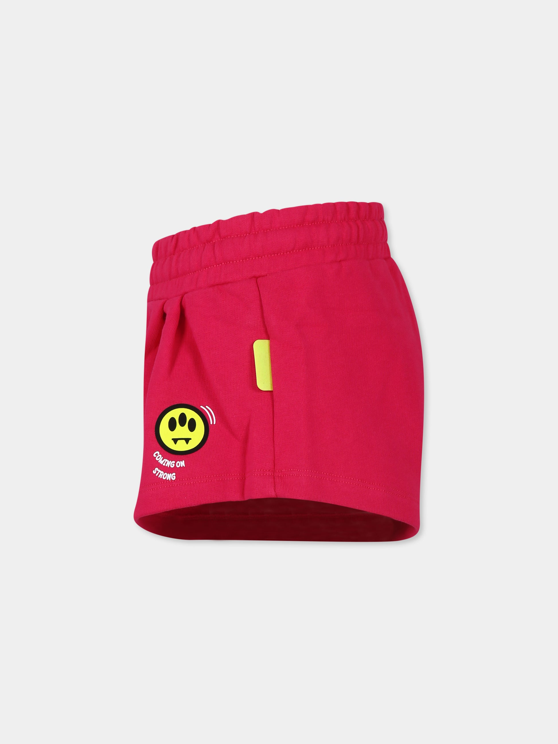 Shorts fucsia per bambina con smile,Barrow,S4BKJGSH110 135