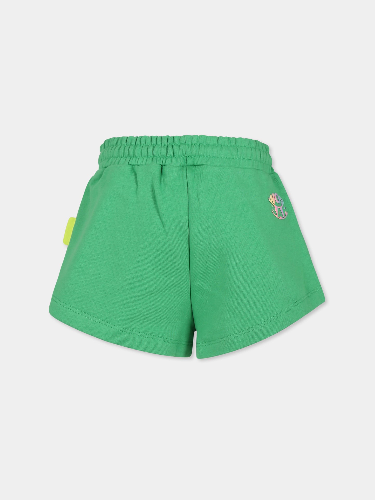 Shorts verde per bambina con smile,Barrow,S4BKJGSH110 BW012