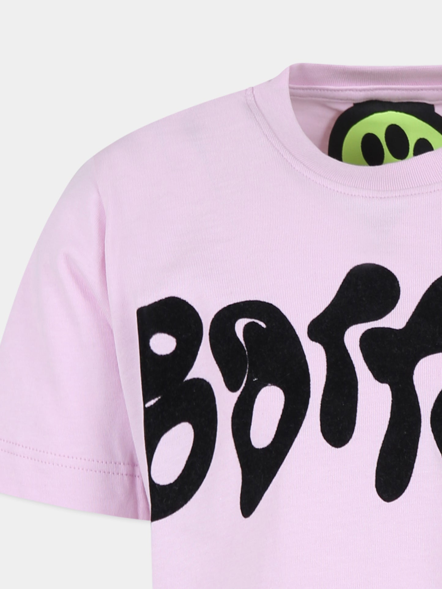 T-shirt crop rosa per bambina con logo,Barrow,S4BKJGTH085 BW014