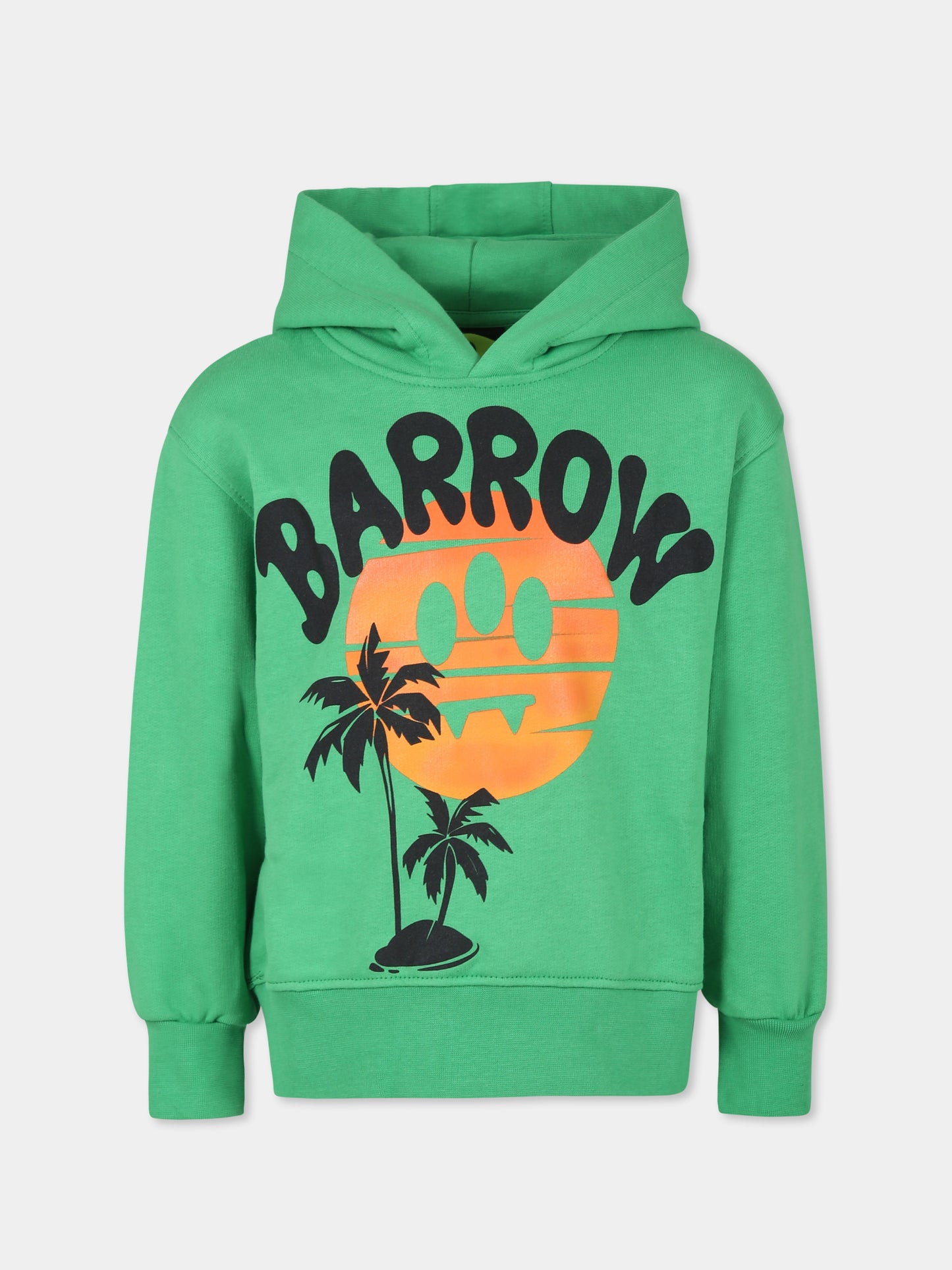 Felpa verde per bambino con smile,Barrow,S4BKJUHS005 BW012