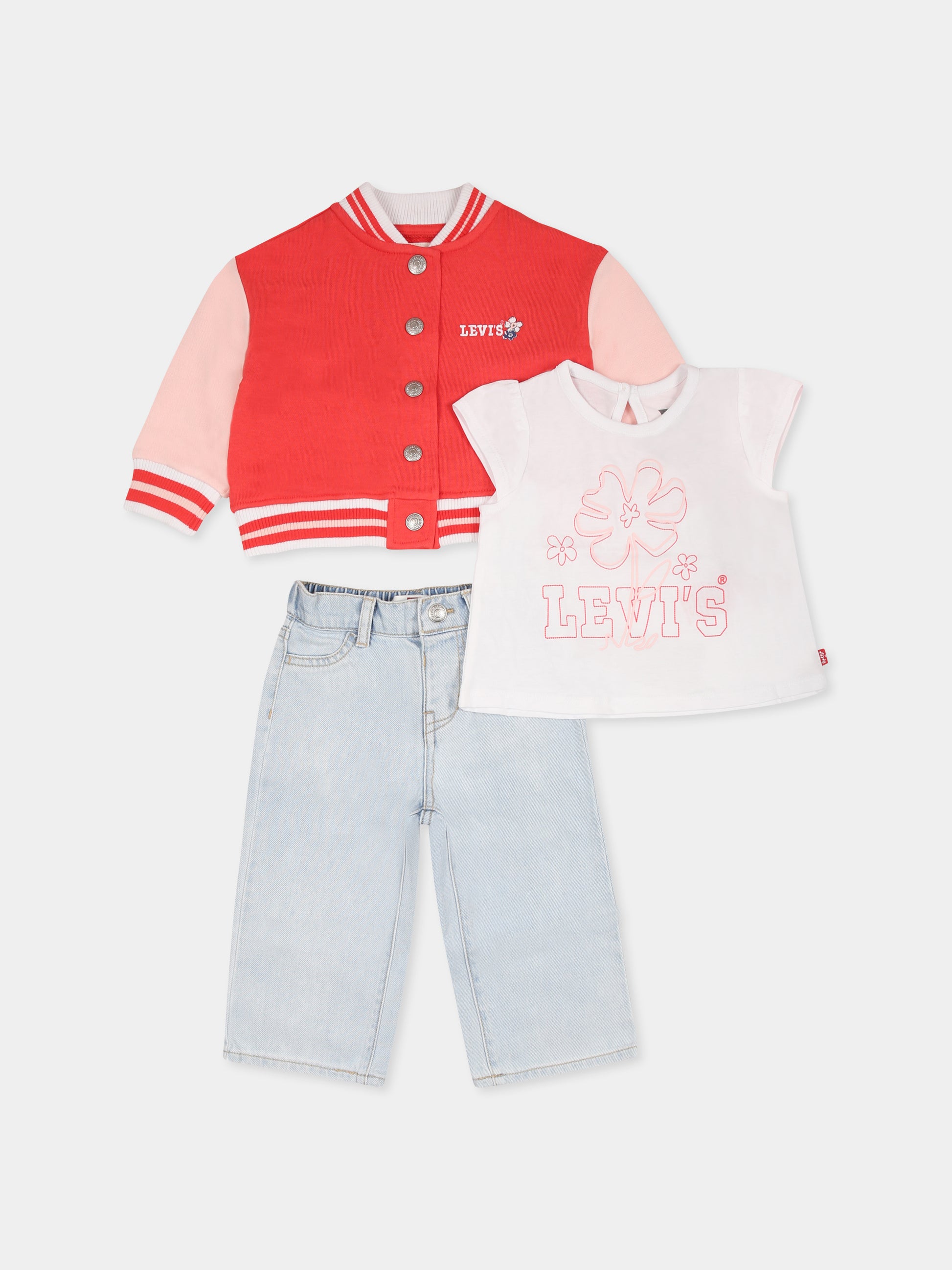 Completo multicolor per neonata con logo e fiore,Levi's Kids,M259 R1Q