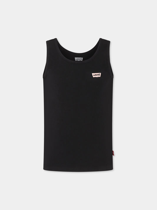 Canotta nera per bambina con logo,Levi's Kids,K116 023